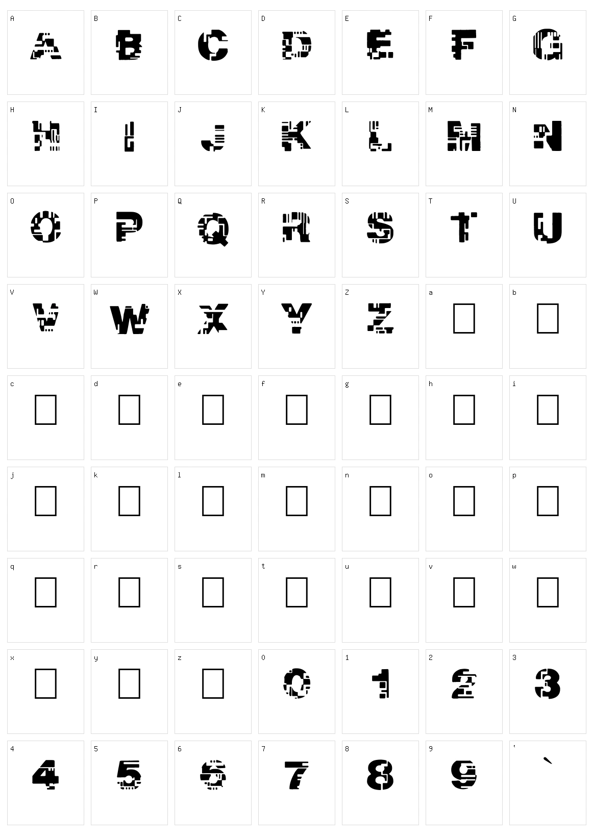 Real Tek Character Set