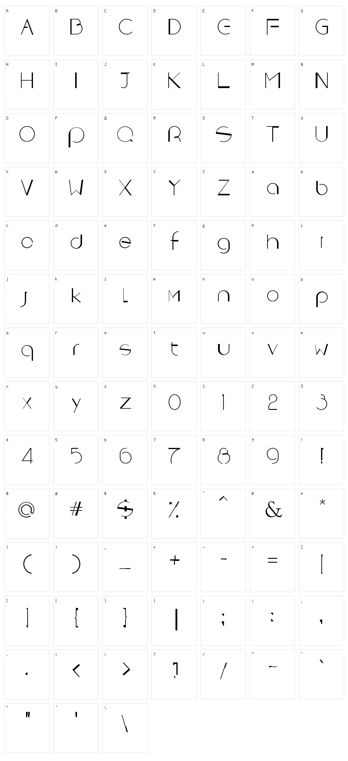 RebornX Character Set
