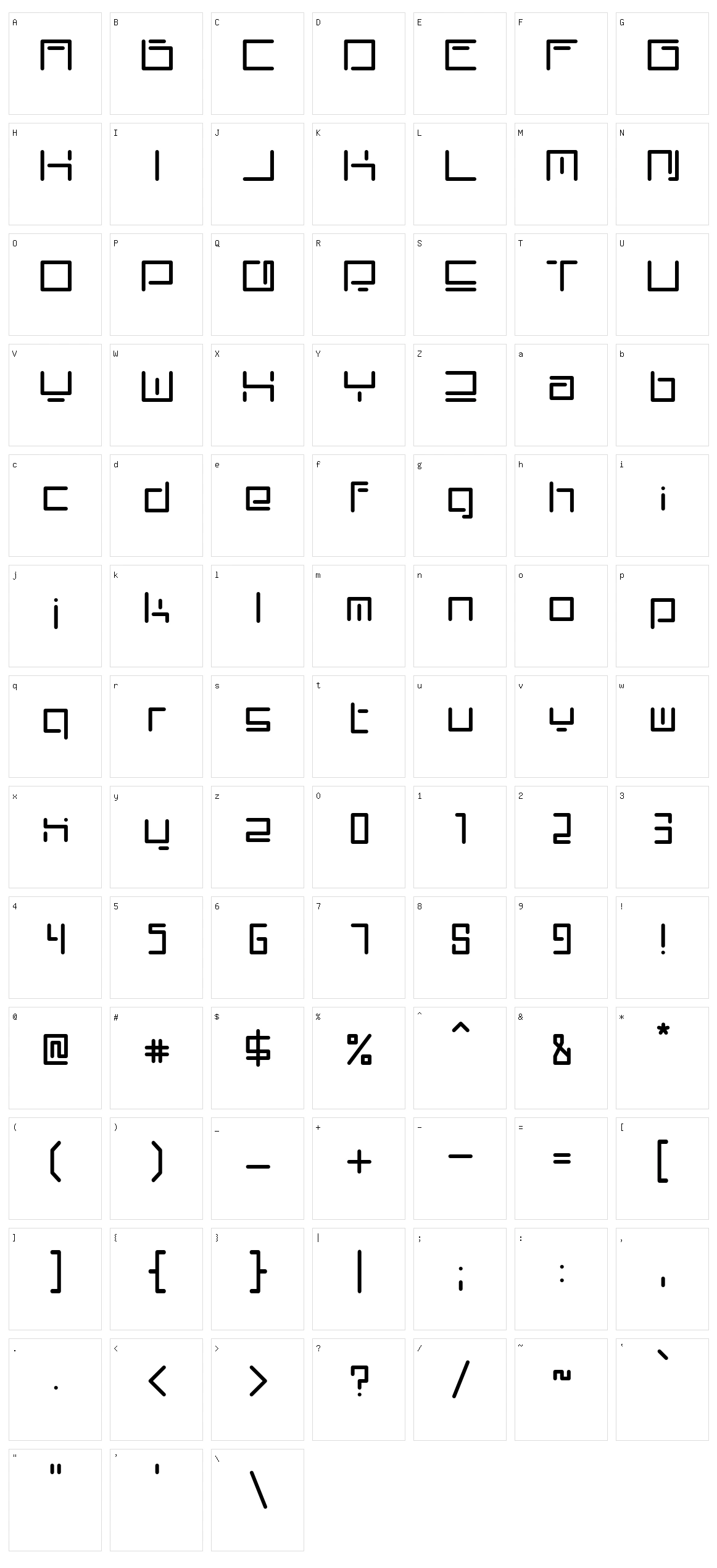 Rectand Character Set