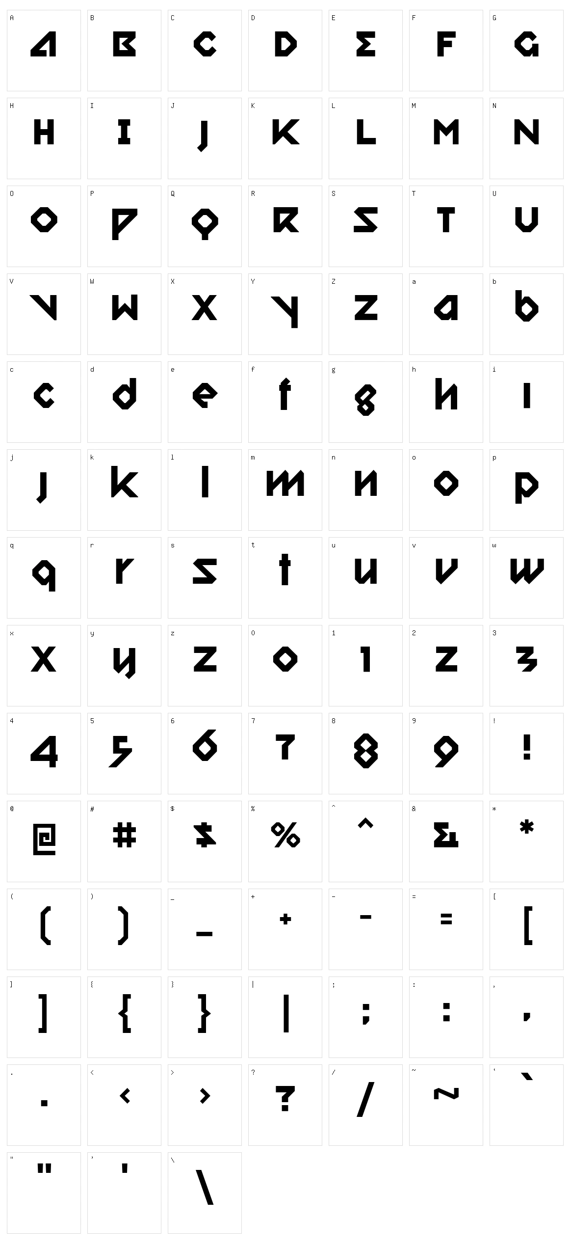 Relish Gargler Character Set