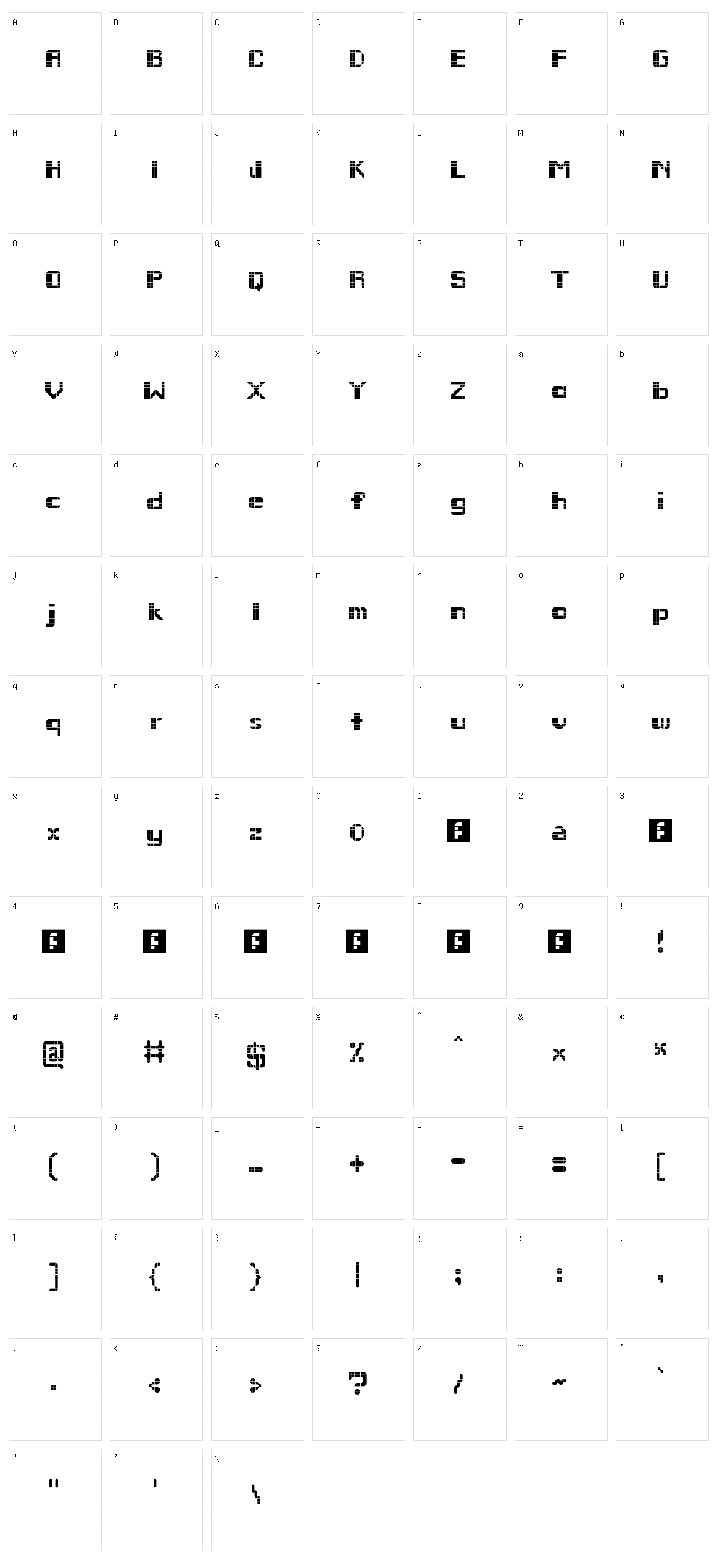 Remodula Character Set