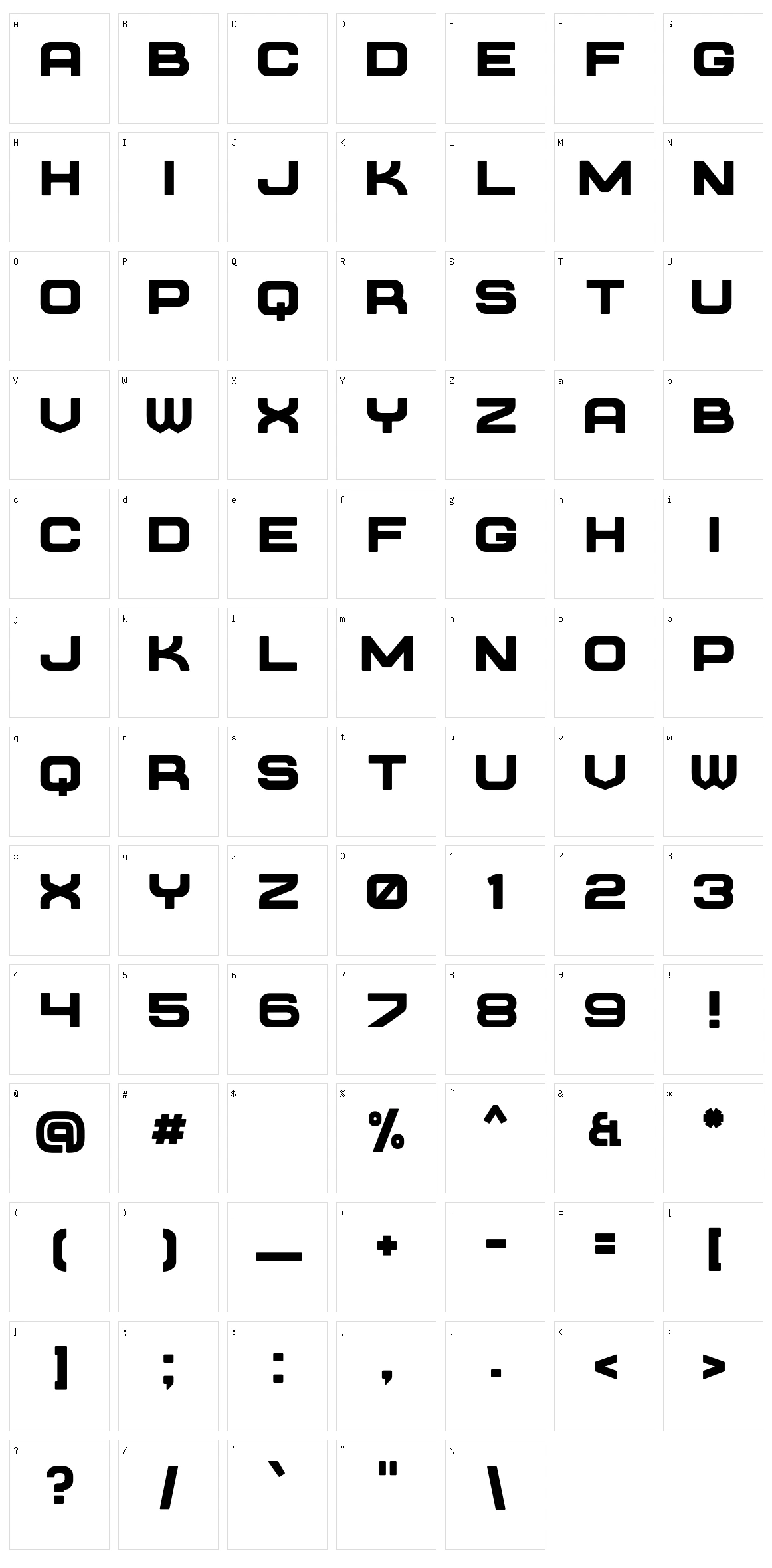Requesta Character Set