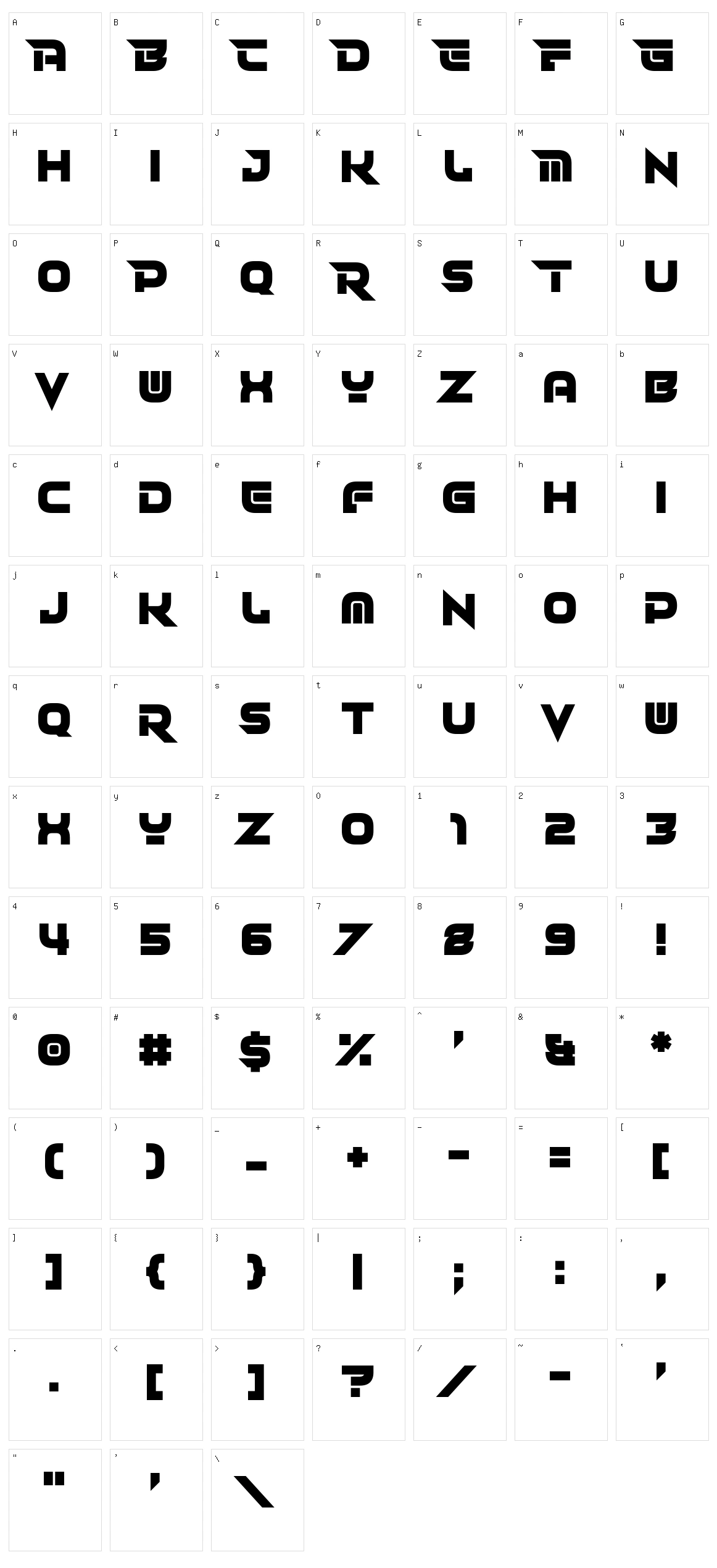 Revolvingdor Character Set