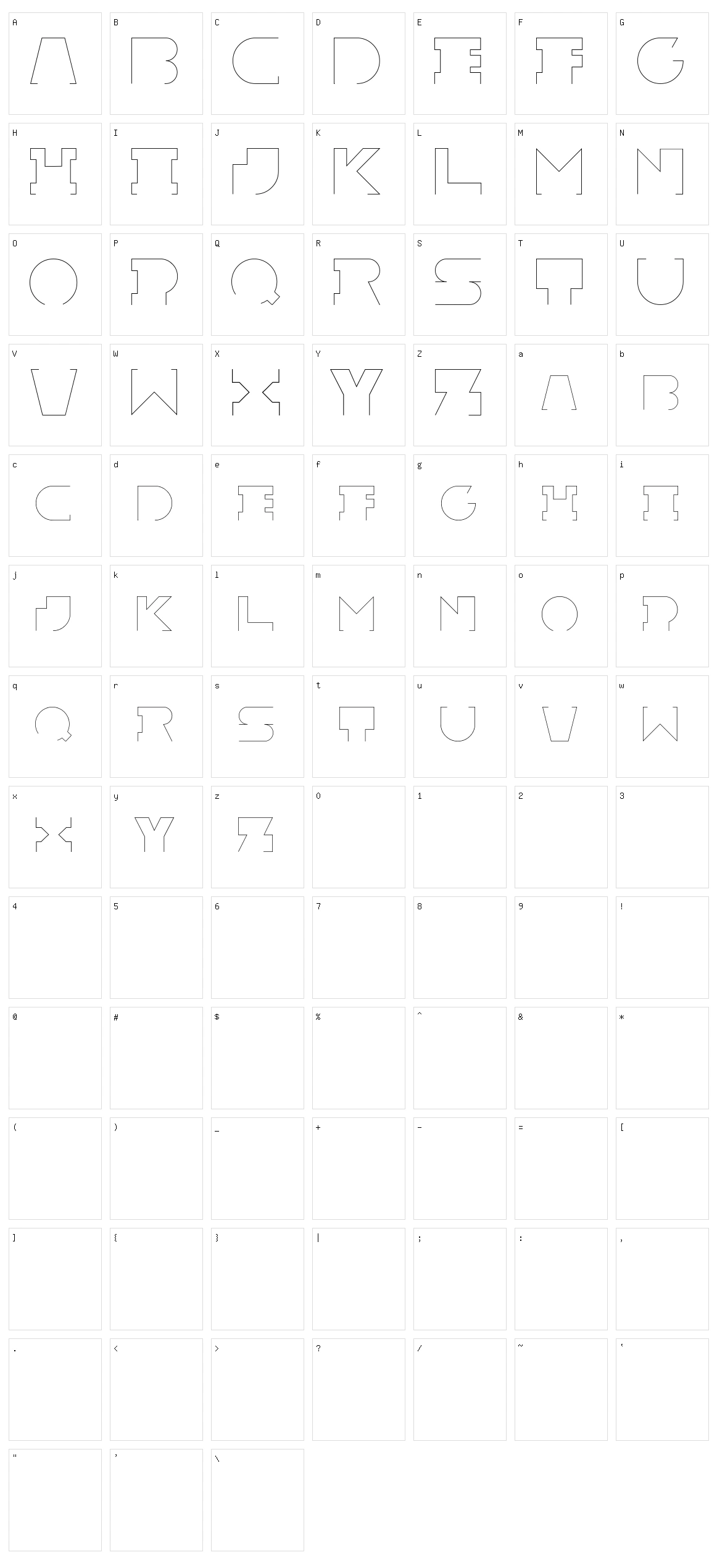 Rexic Character Set