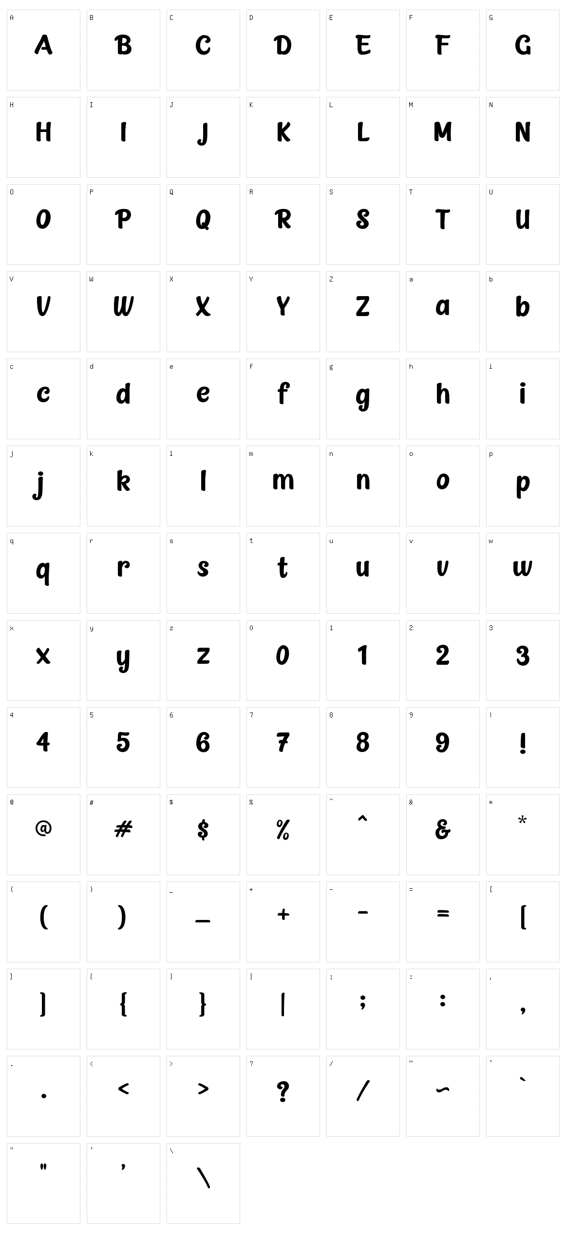 Stabillo Character Set