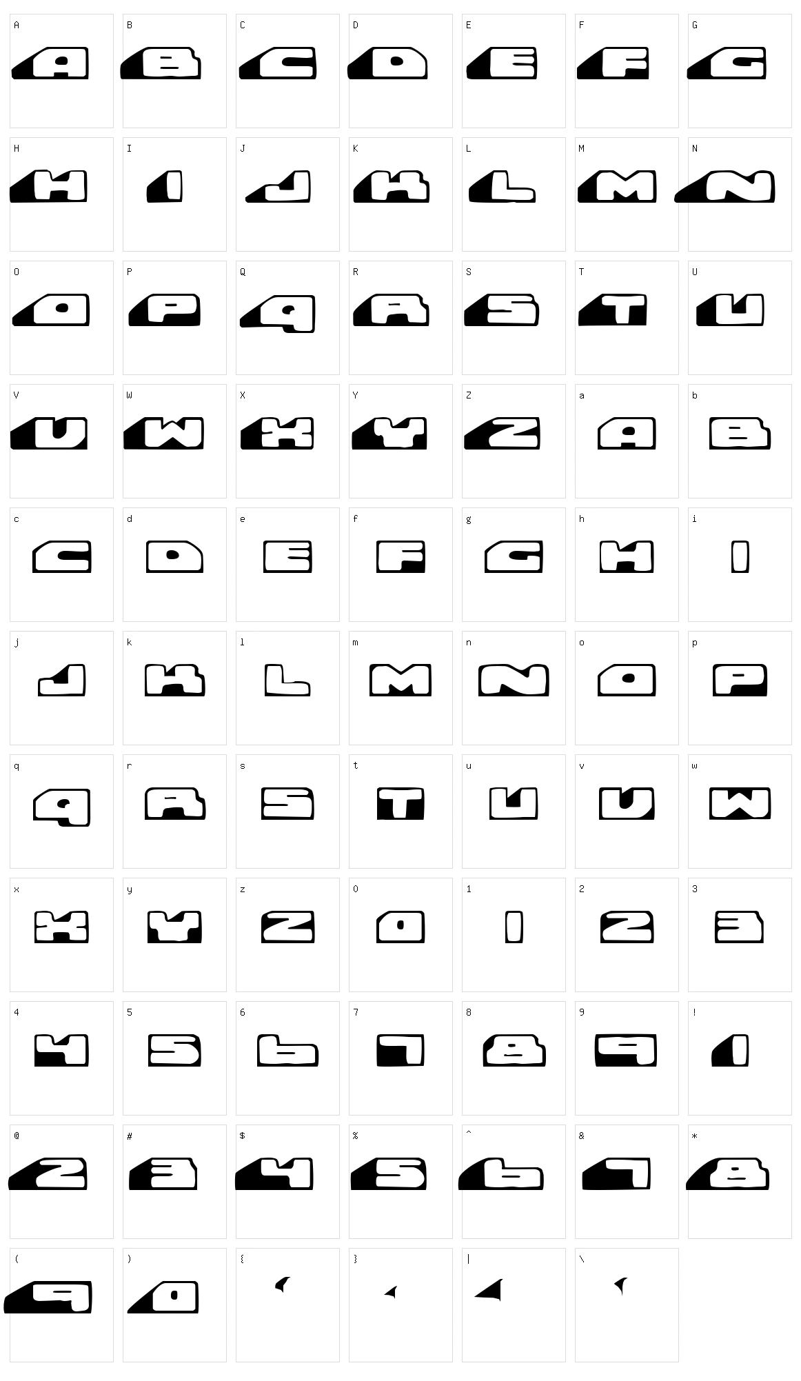 Rollover Character Set