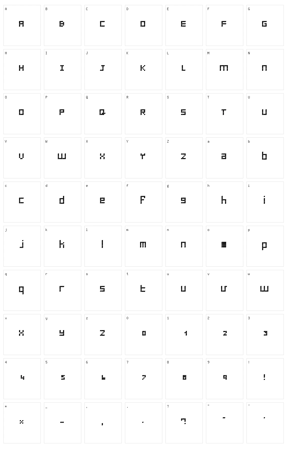 Romhein Character Set