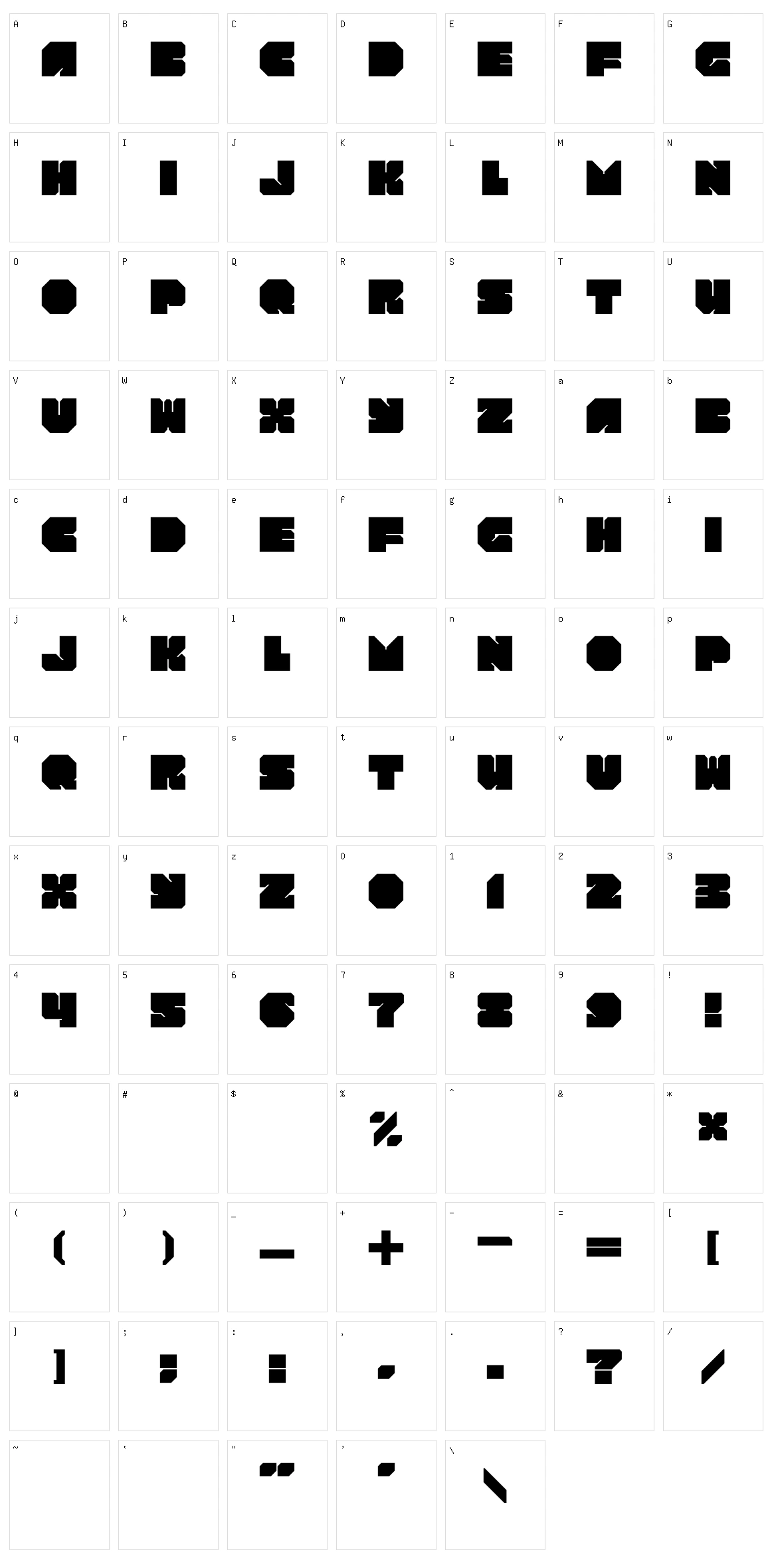 RotorBlock Chamfer Character Set