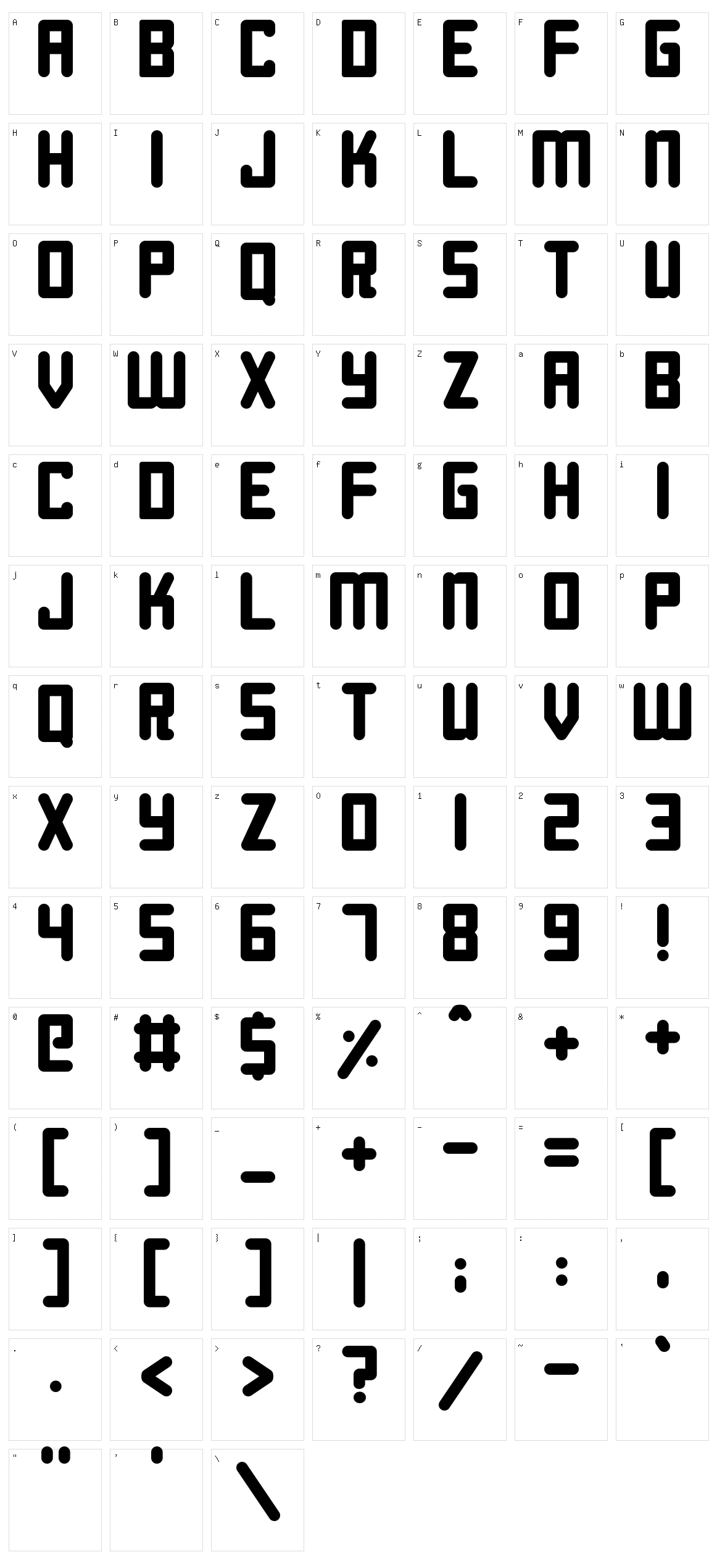 Roundish Character Set