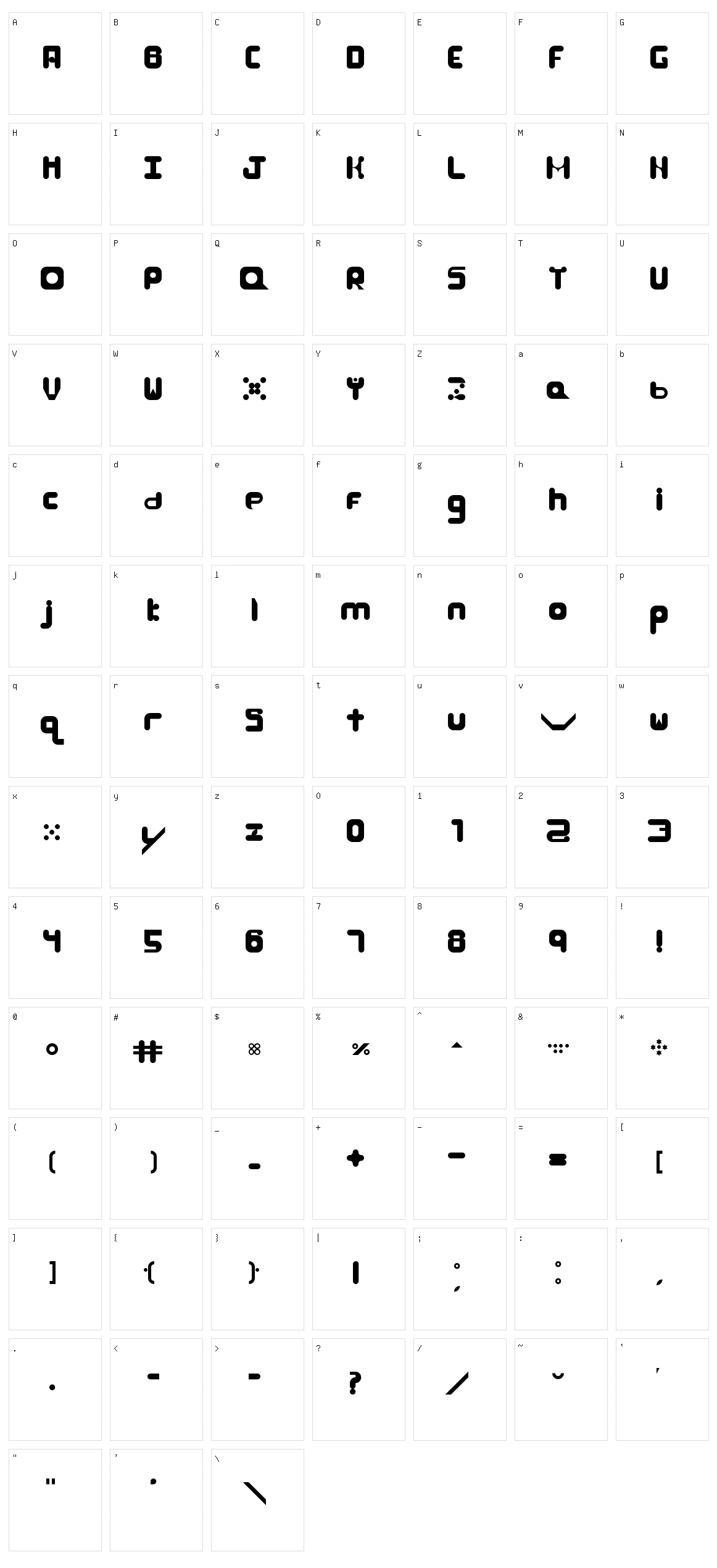 Roundy Character Set