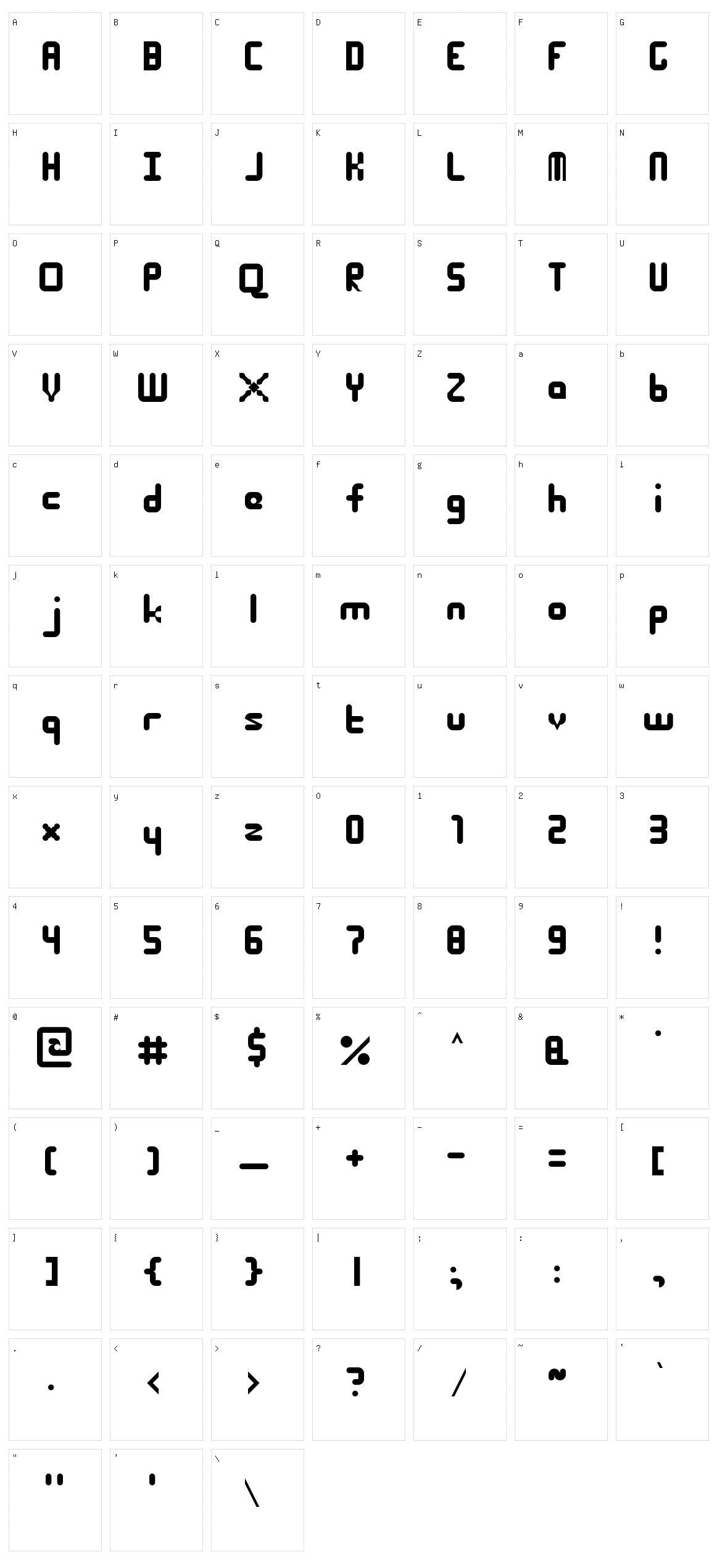 Roundy Character Set