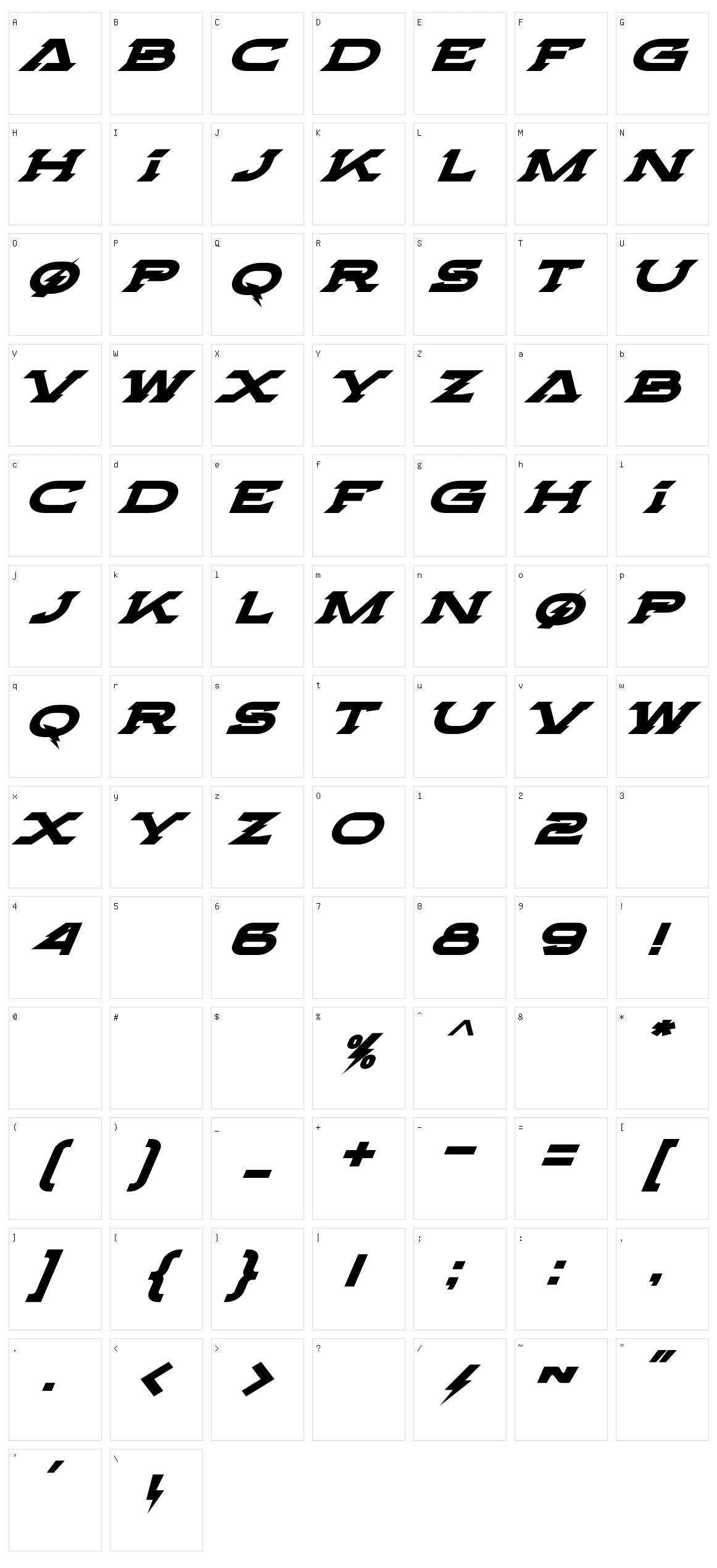 Roxies Character Set