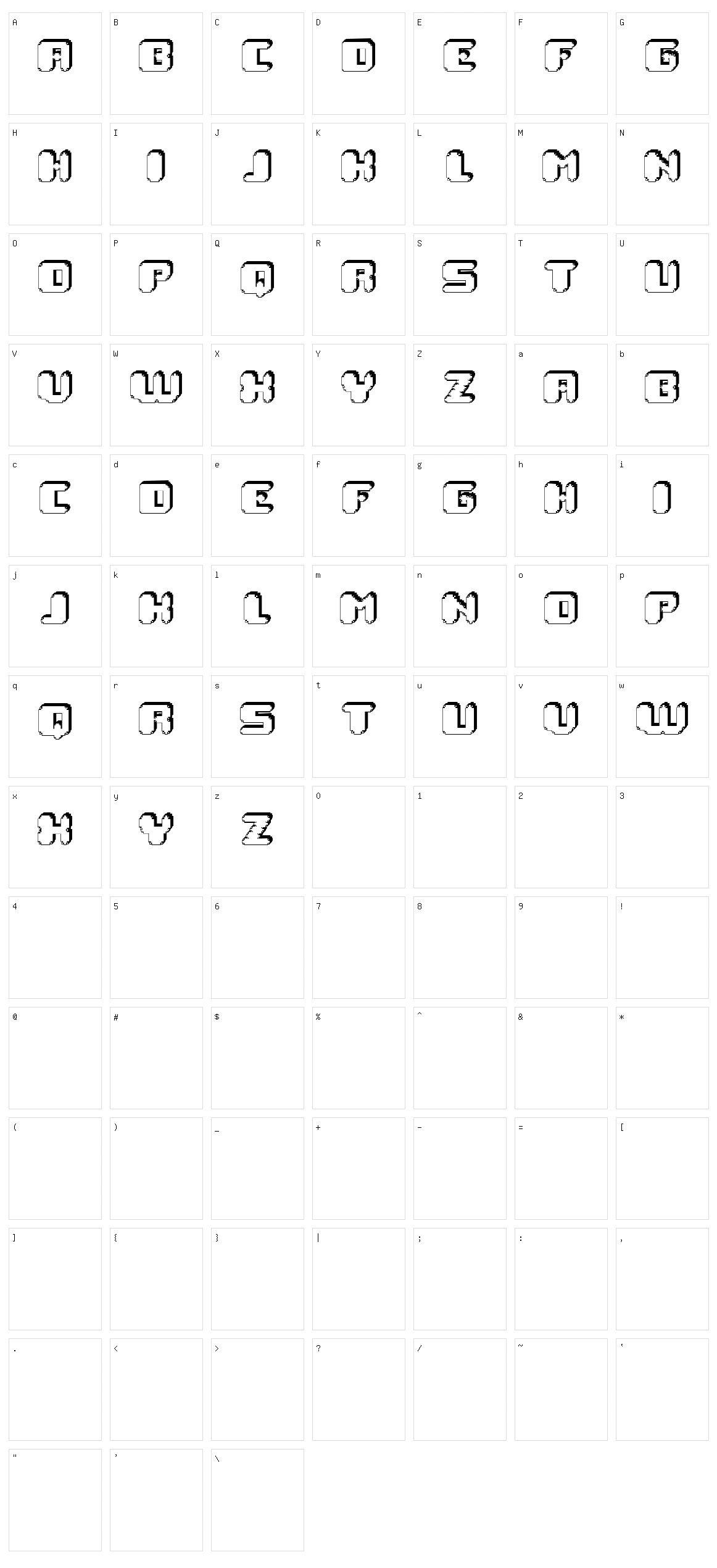 Rubtsovsk Character Set