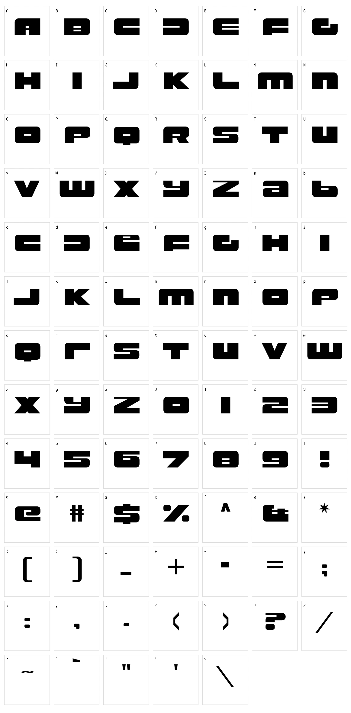 Rustproof Body Character Set
