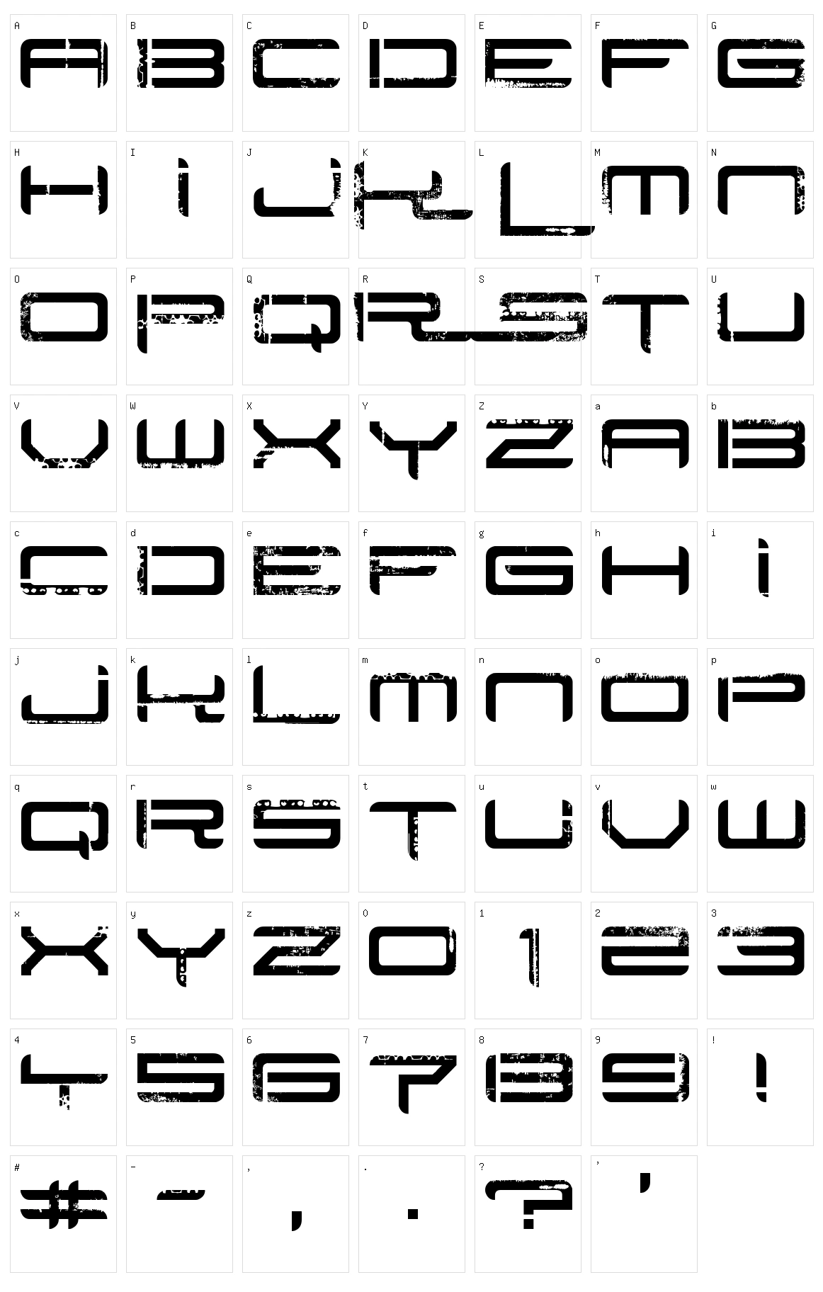 Rysky Lines Character Set