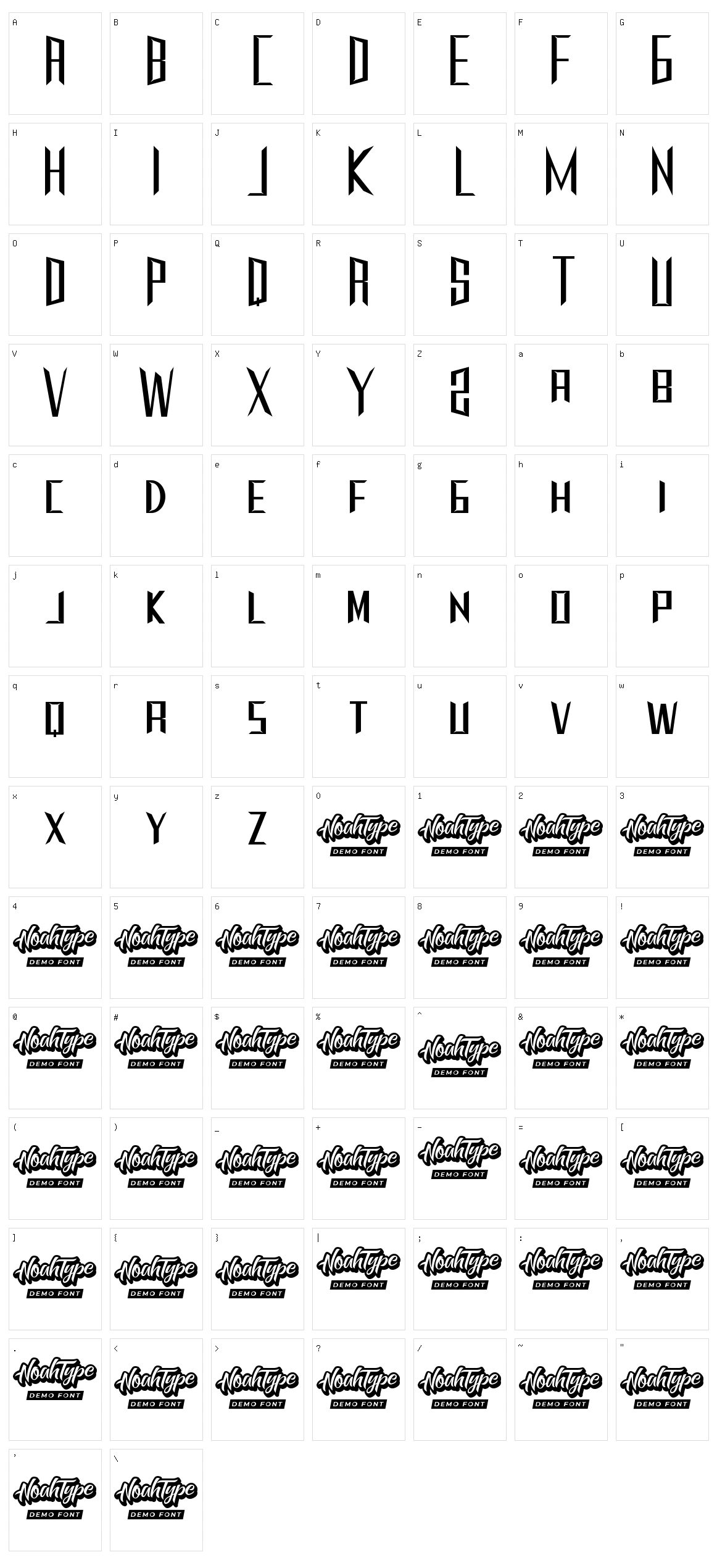 Saradiz Character Set