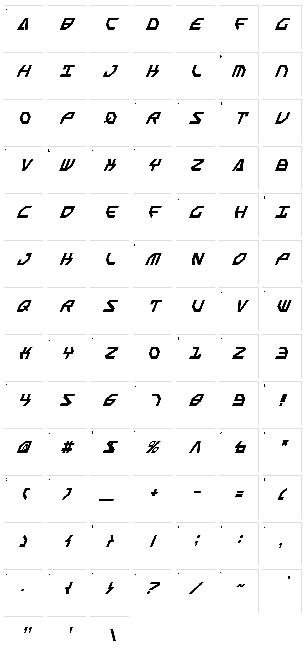 Scarab Script Character Set