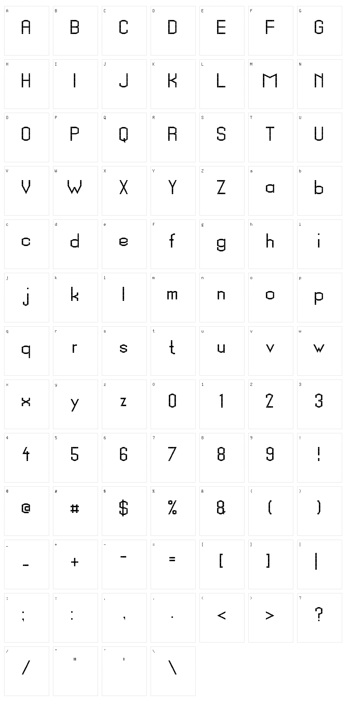 Schrottinger Character Set