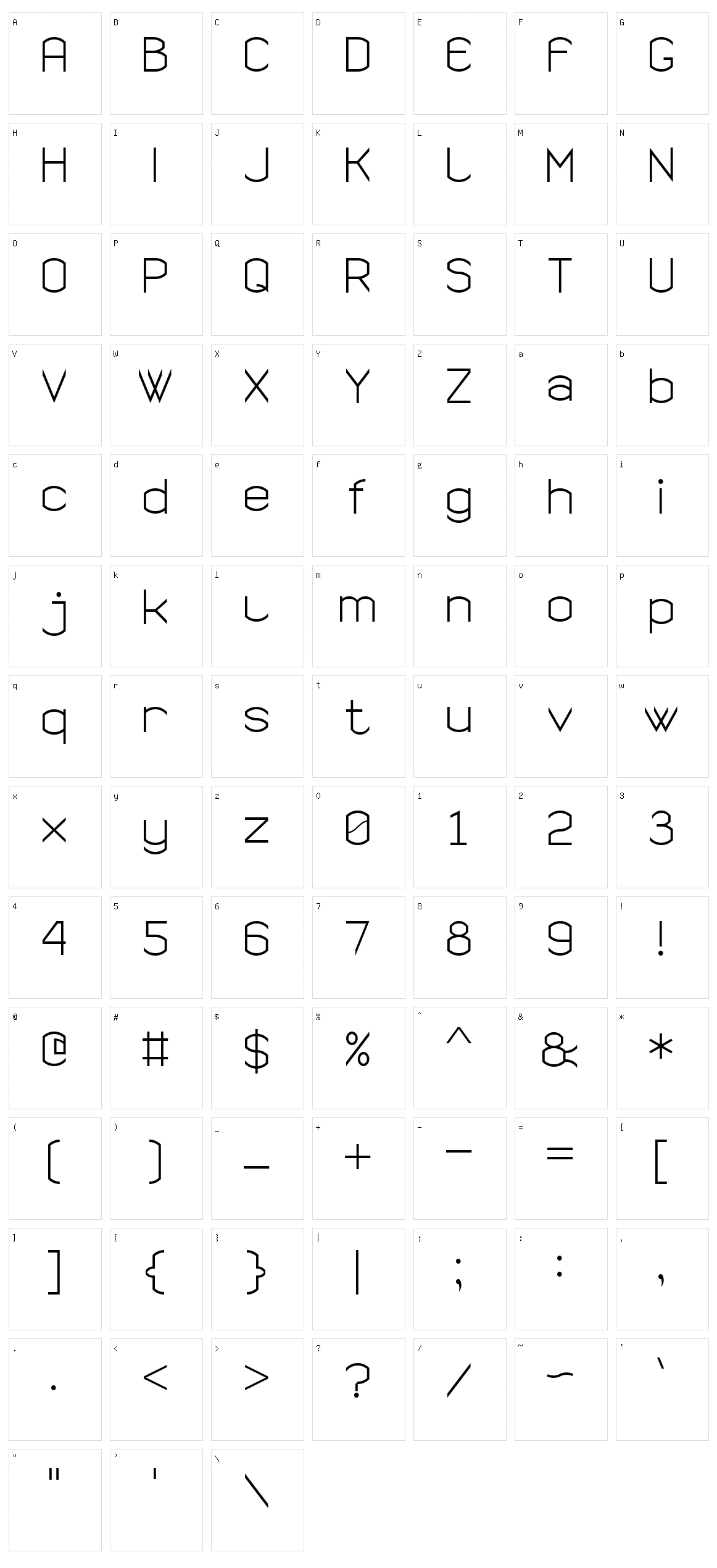 Semi Rounded Sans Serif 7 Character Set
