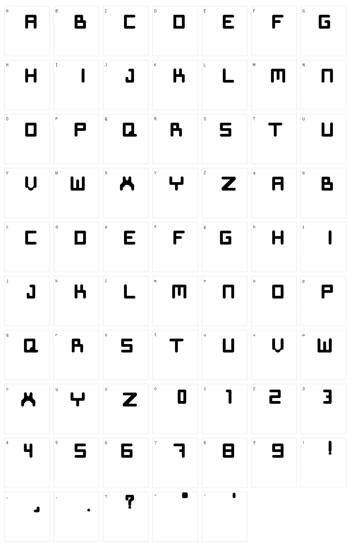 SeppeFont Character Set