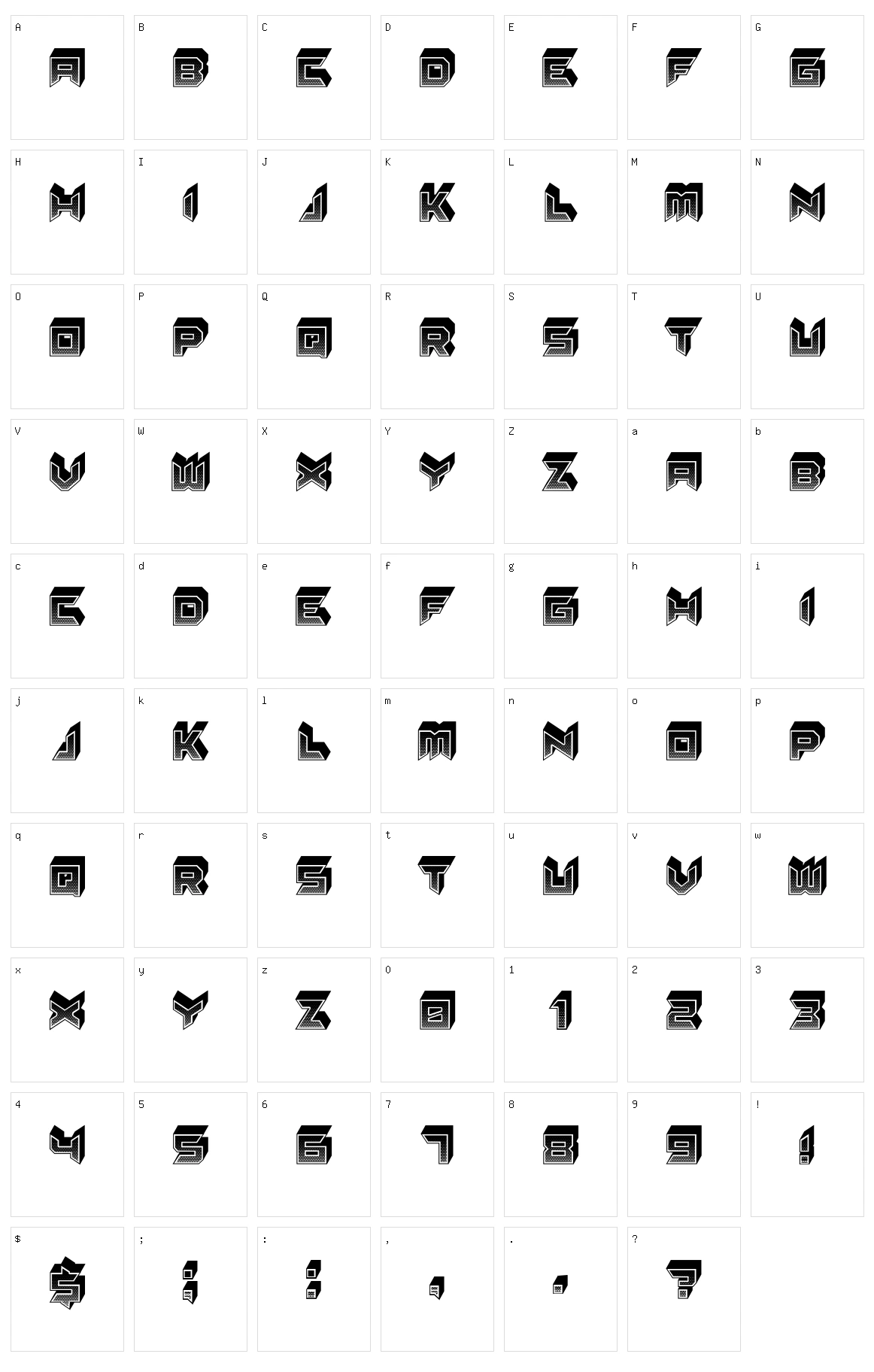 Serenada Character Set