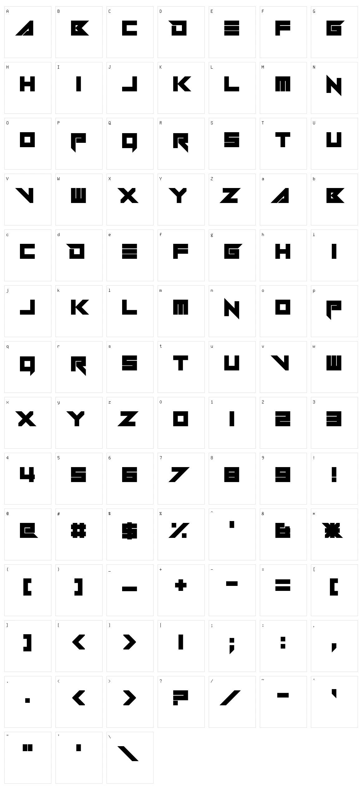 Serpentire Character Set