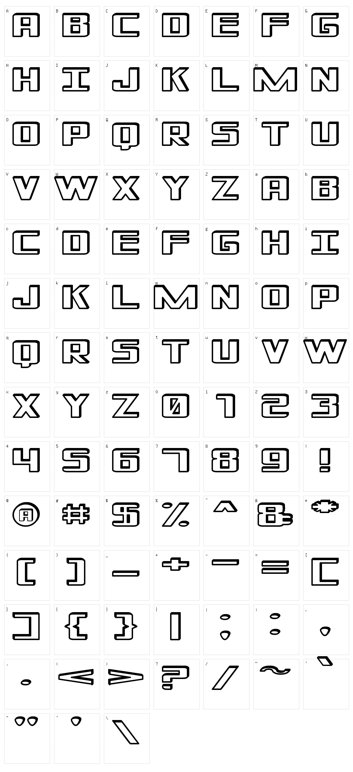 Shadded of South Character Set