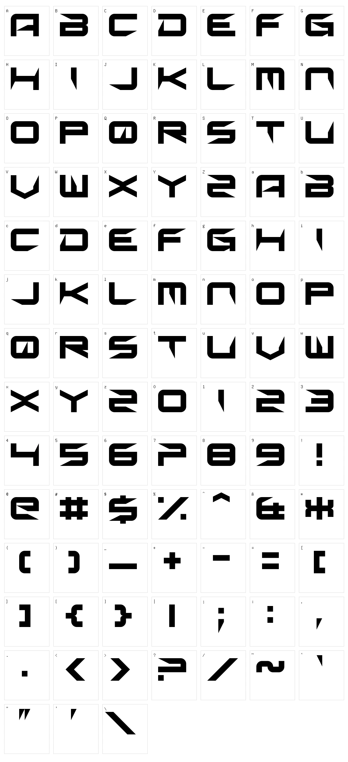 Sharp Character Set