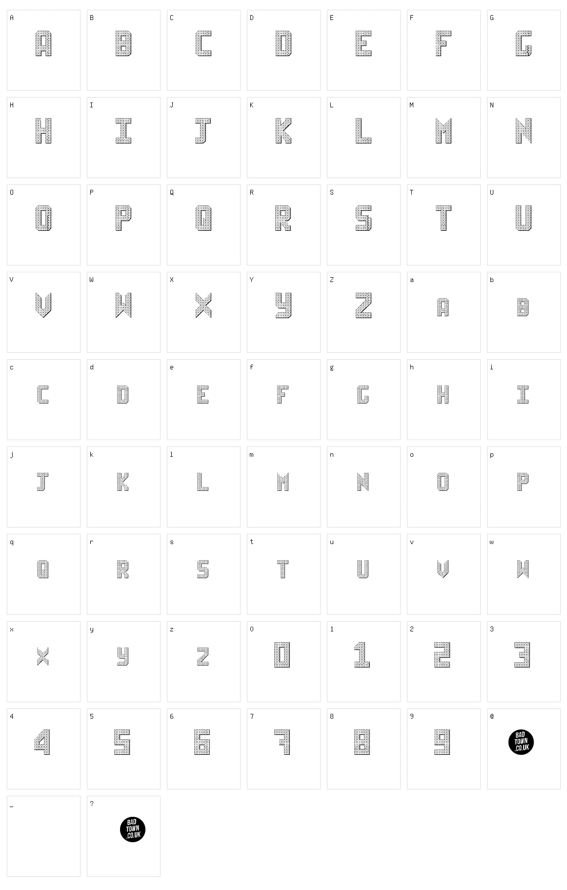 Sheff Character Set
