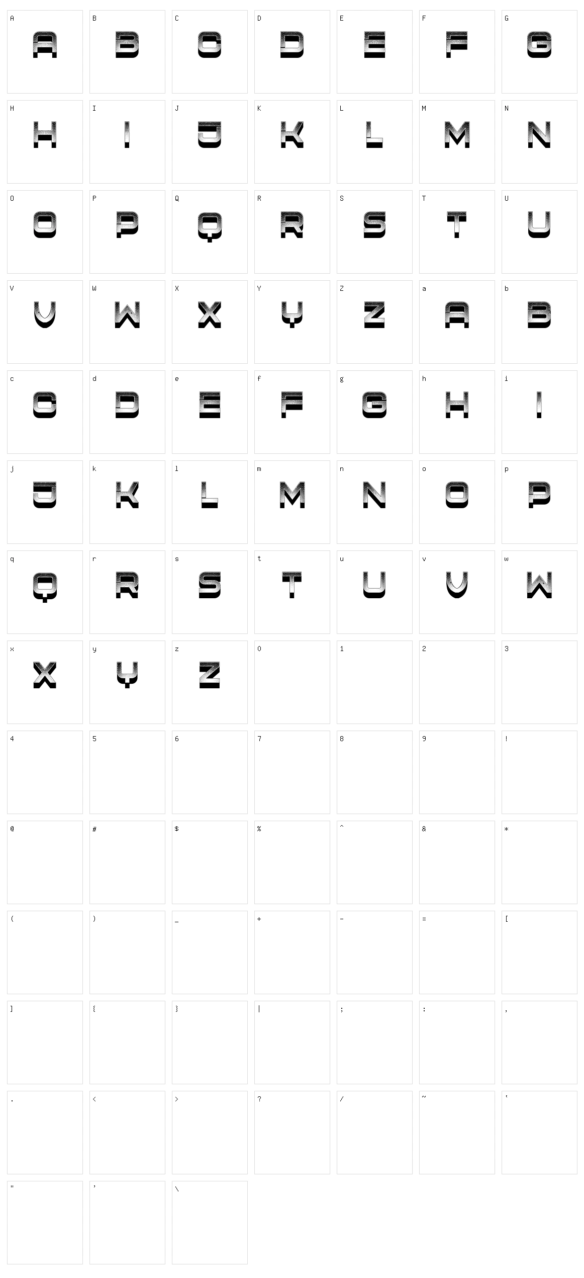 Signage Typography Character Set
