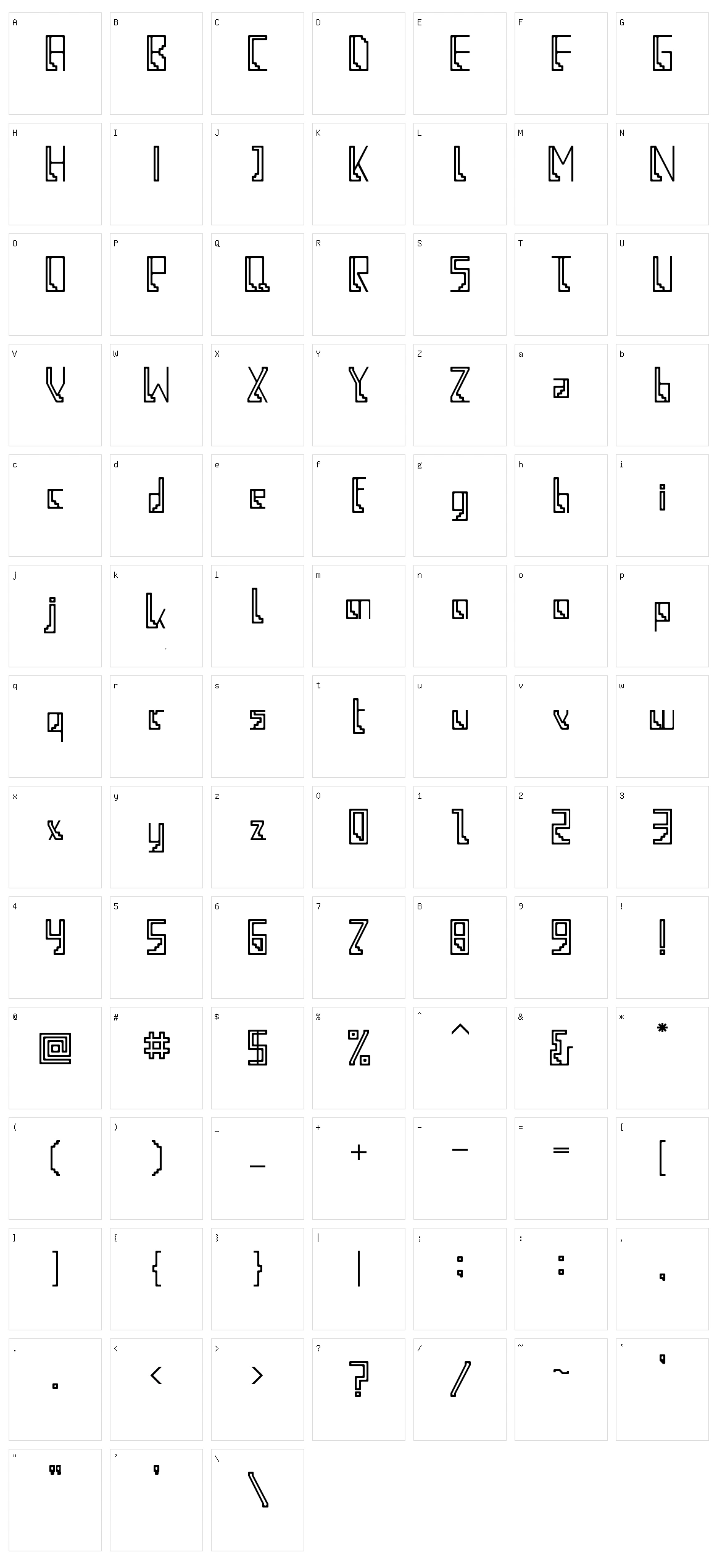 Simple Racing Line Map Character Set