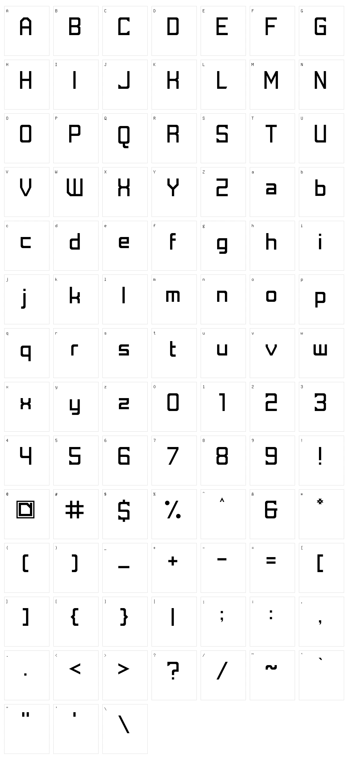 SinMedia Sans Character Set