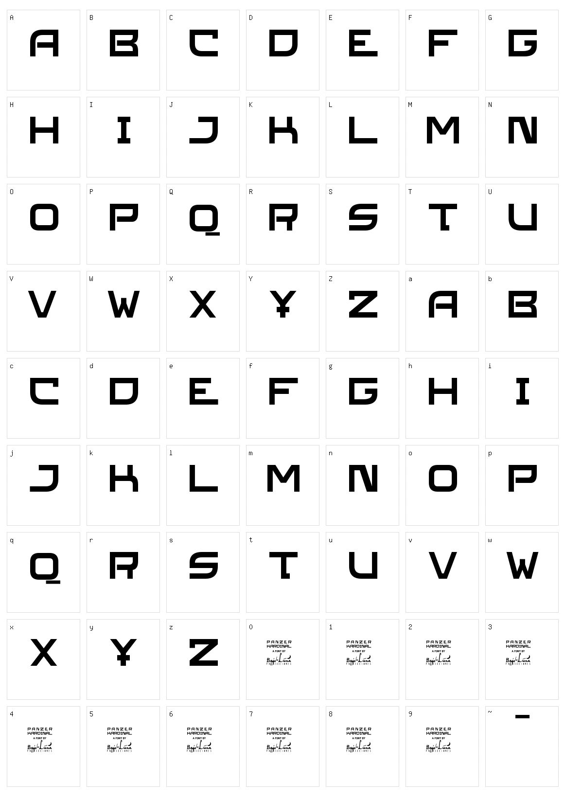 SL Panzerkardinal Character Set