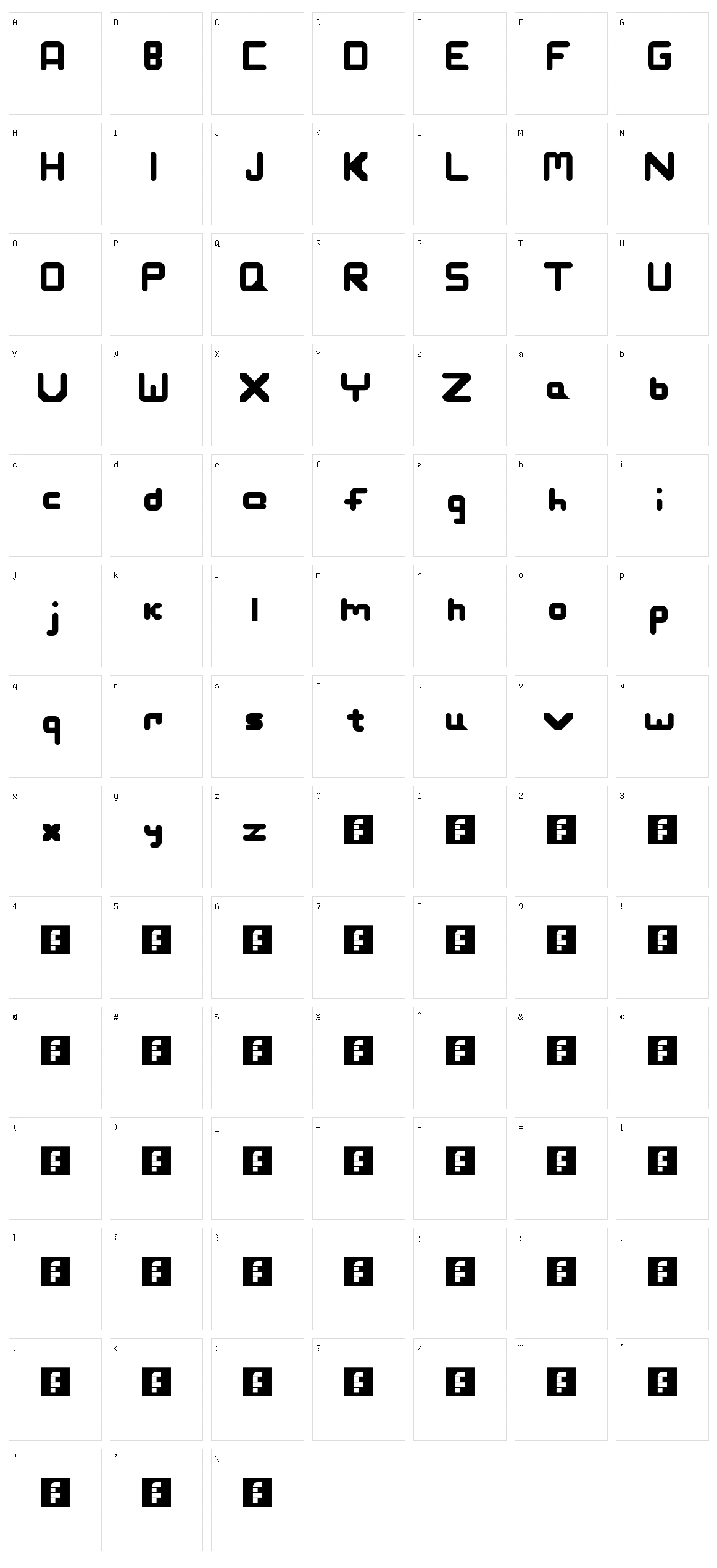 Slashman Character Set