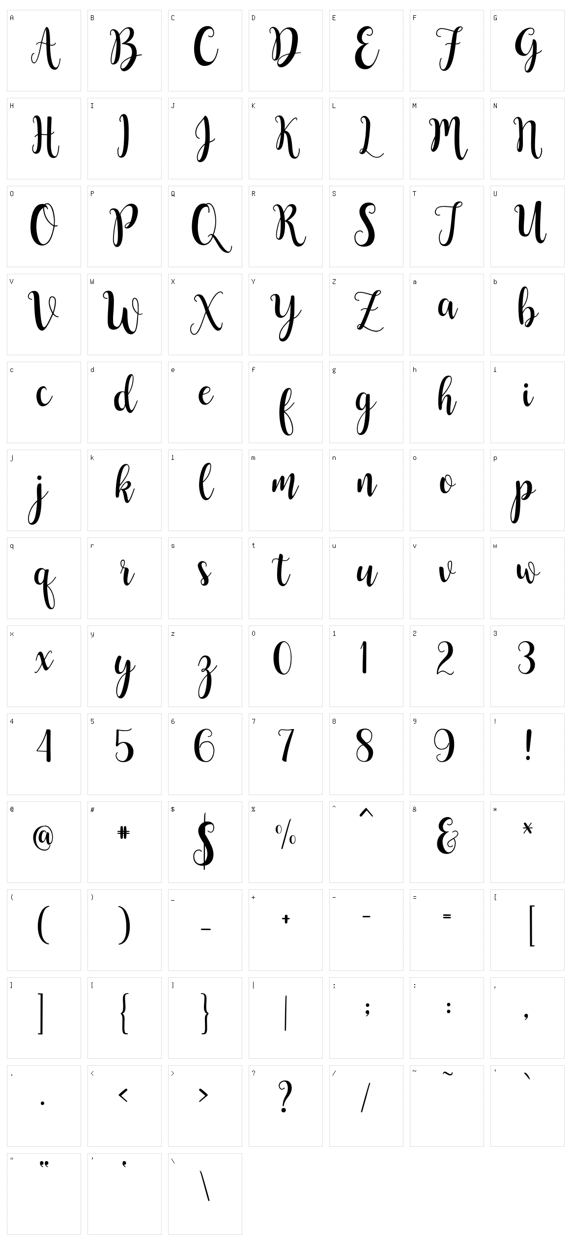 Buttercup Character Set