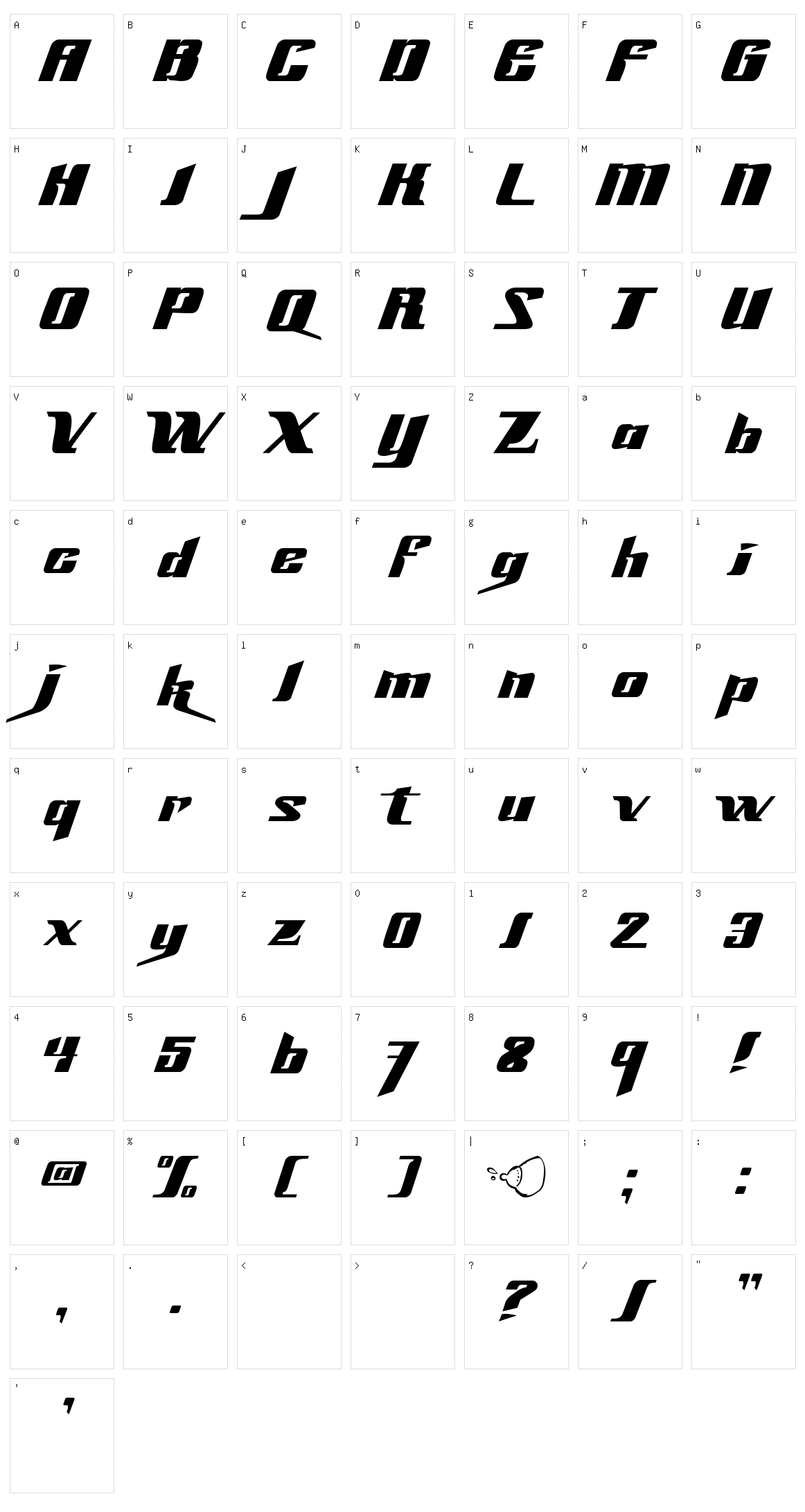 Slick 69 Character Set