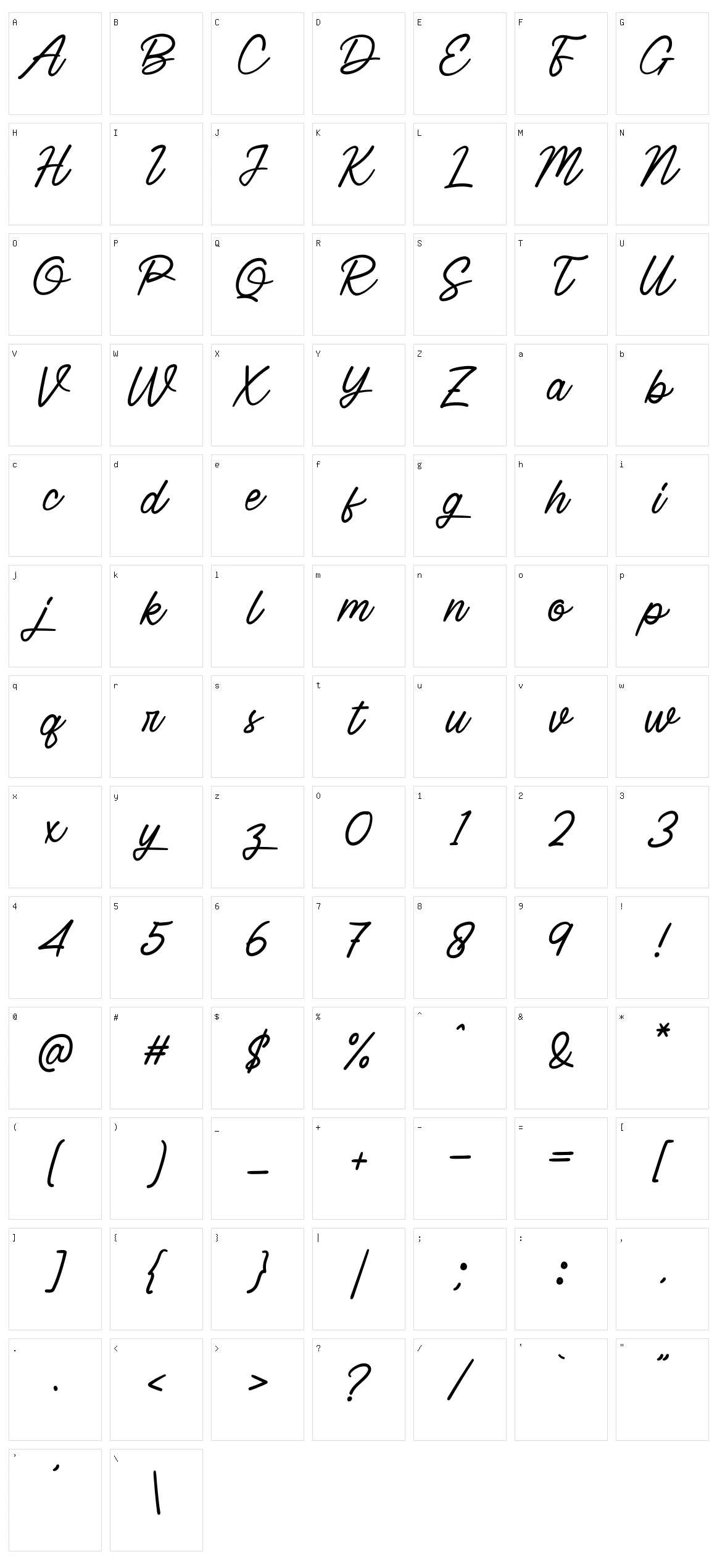 Signature Character Set