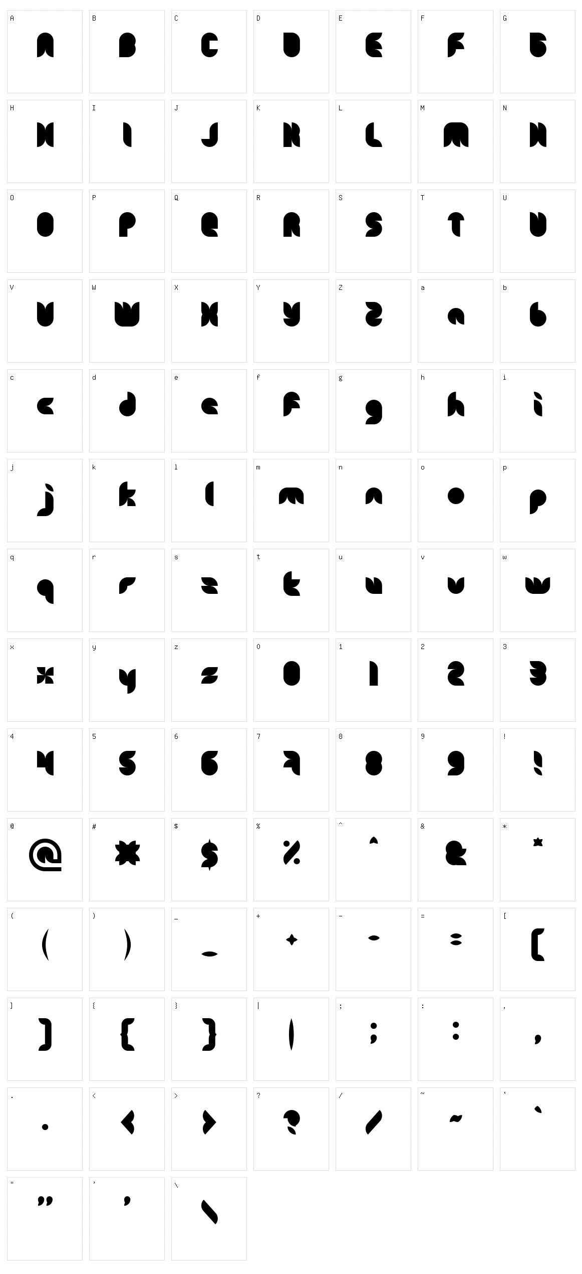 Snowmask Character Set