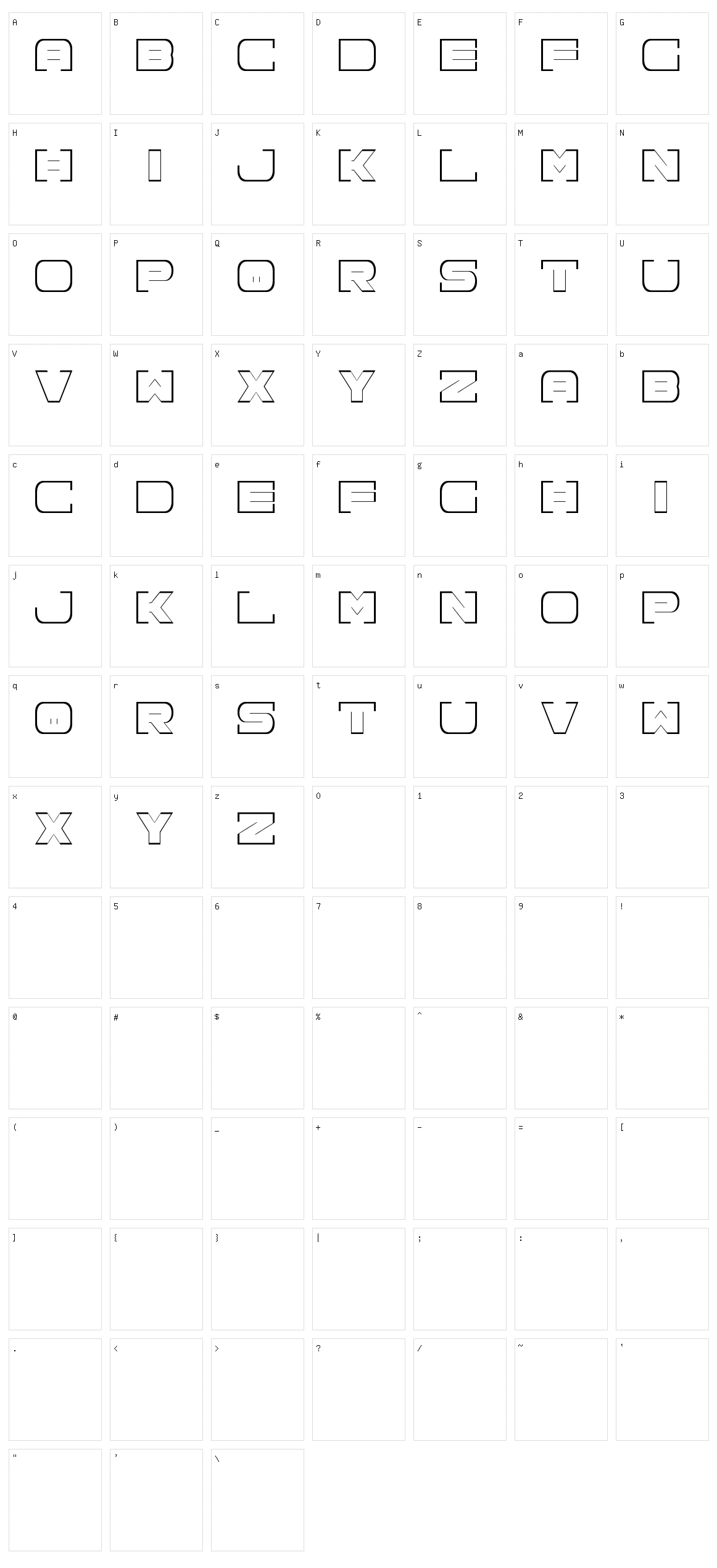 Spac3 neon Character Set