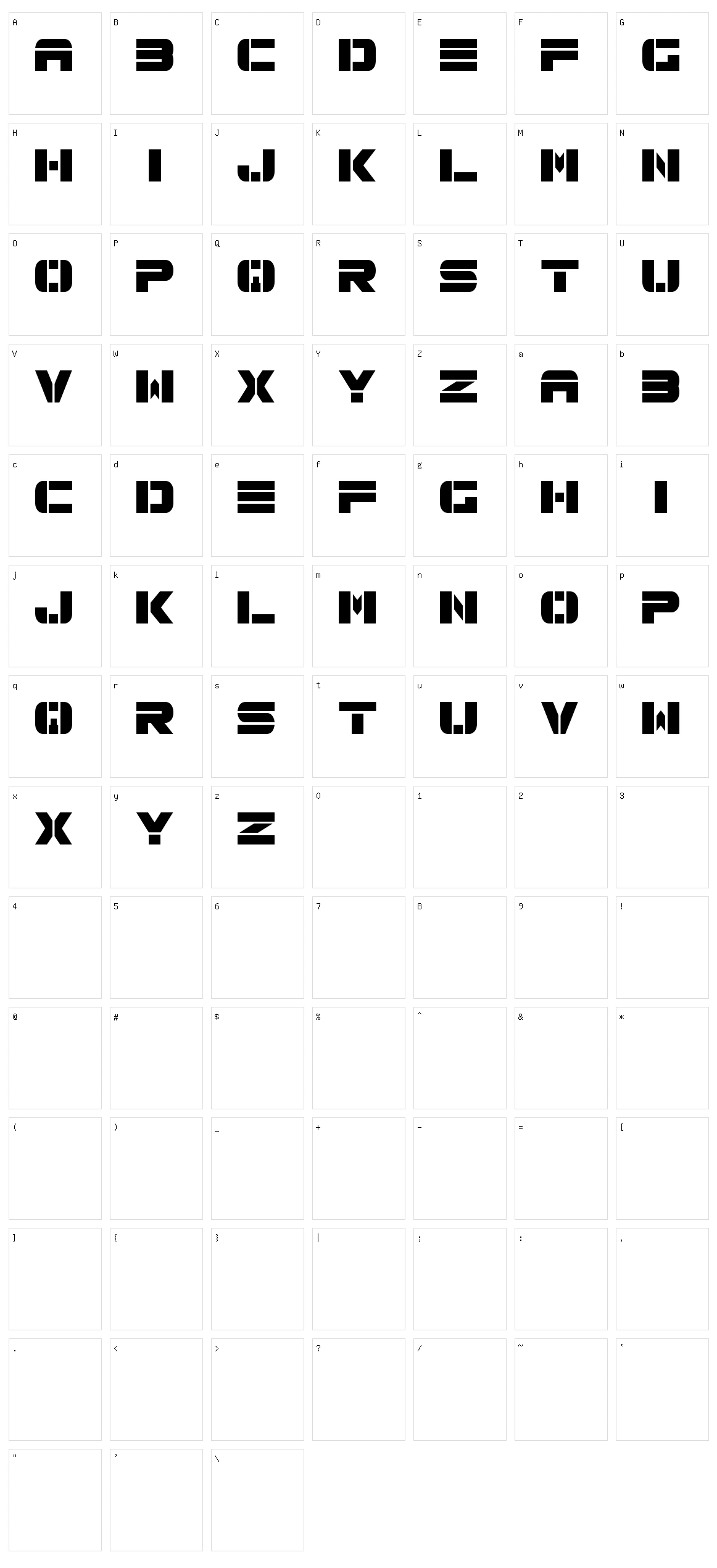 Spac3 Tech Character Set