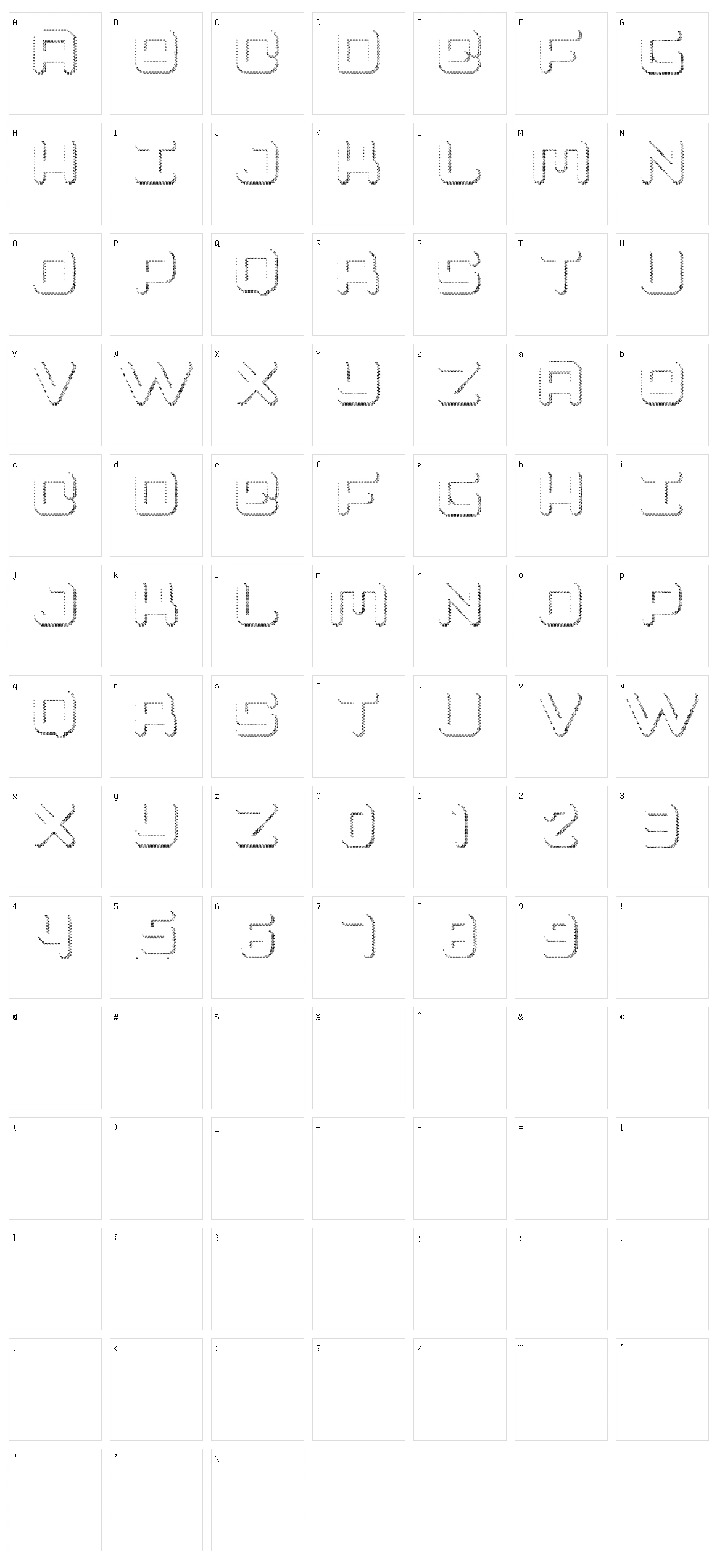 Spectro Character Set