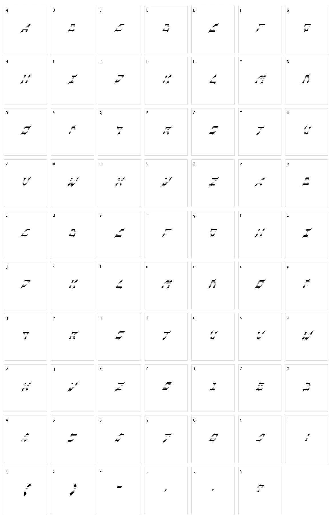 Speed Bolt Character Set