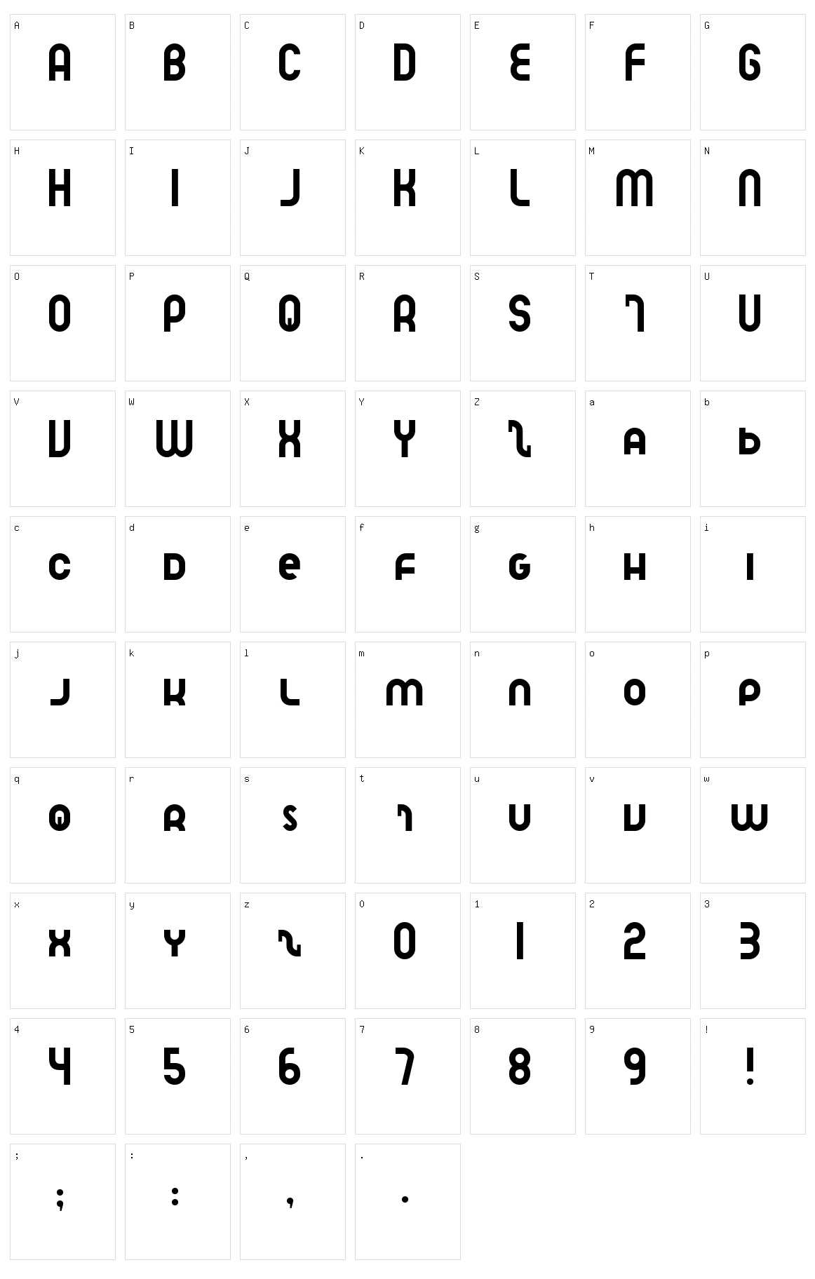 Speedlearn Character Set