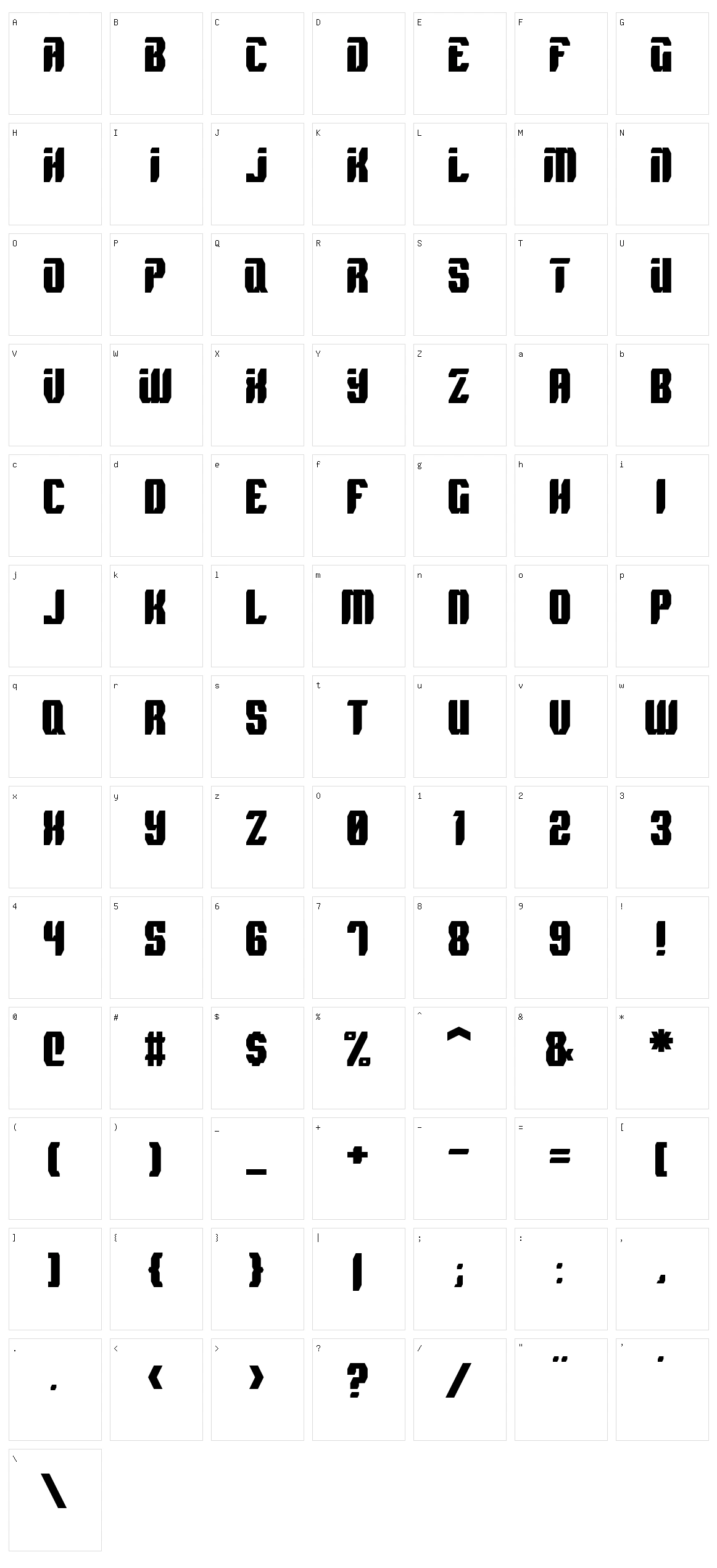 Spyh Character Set