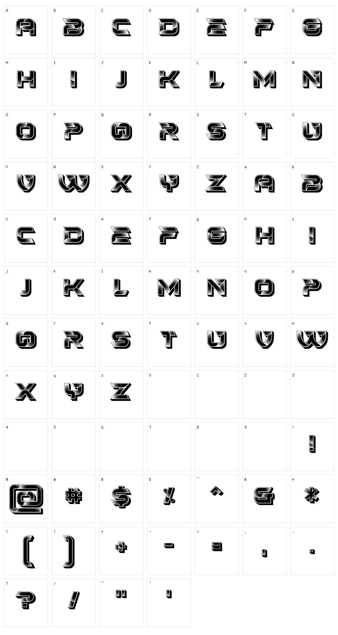 Squalor Character Set