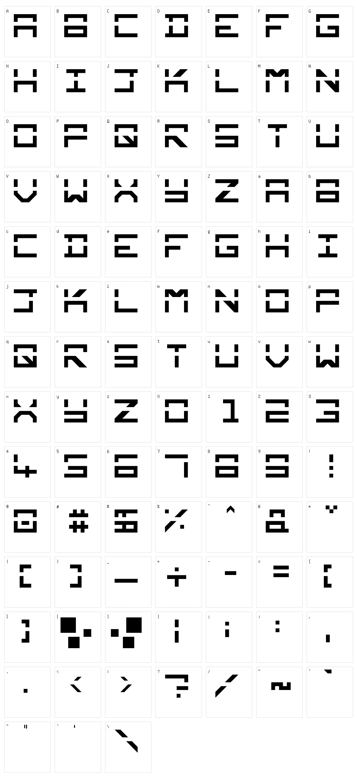 Square Mile Character Set