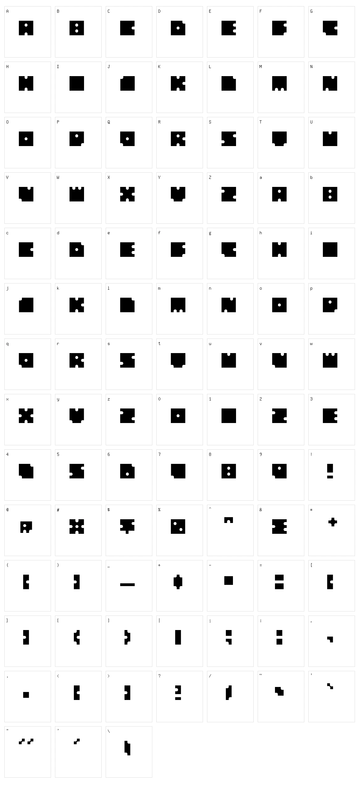 Squares Circles Character Set