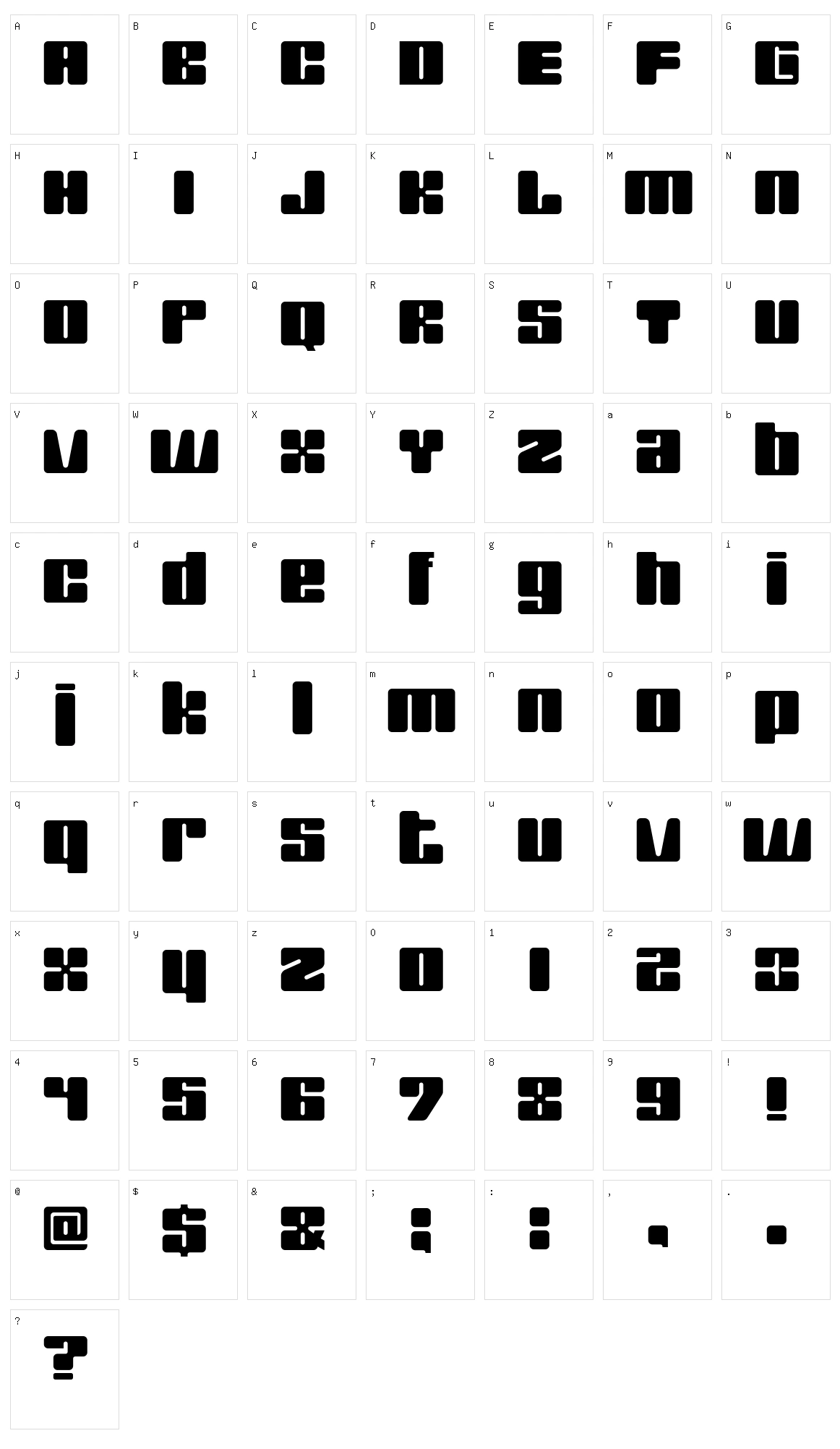 SquareWise Character Set