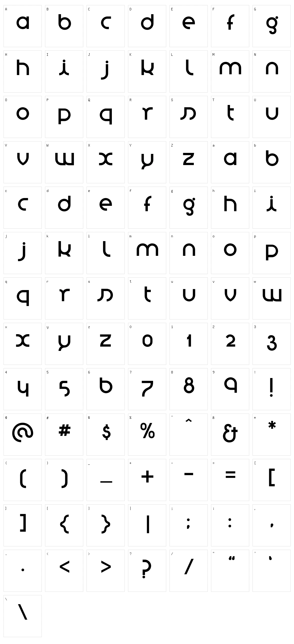 St Nova Sans Character Set