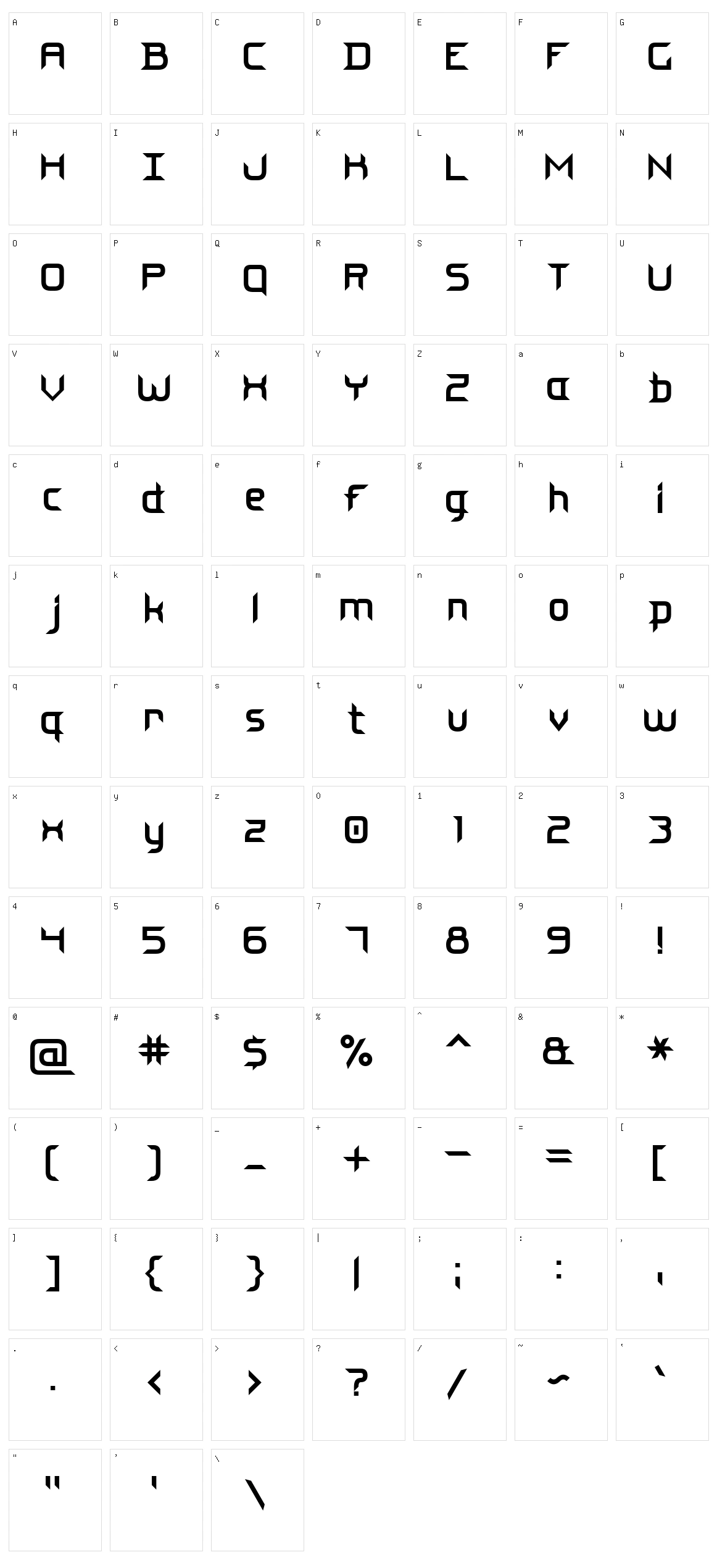Steel Blade 7 Character Set
